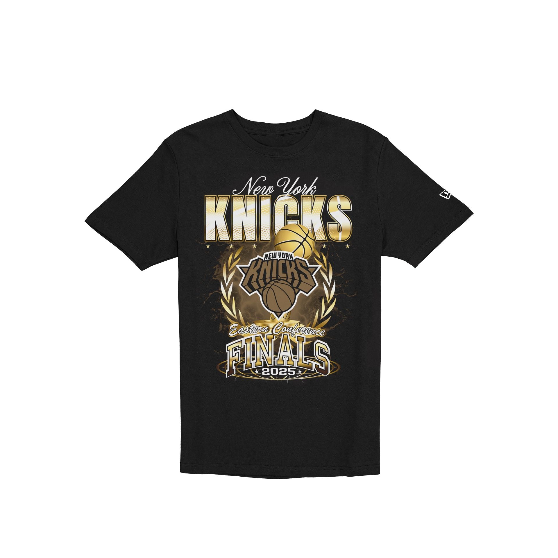 new era 2025 NBA Eastern Conference Finals Gold T-Shirt