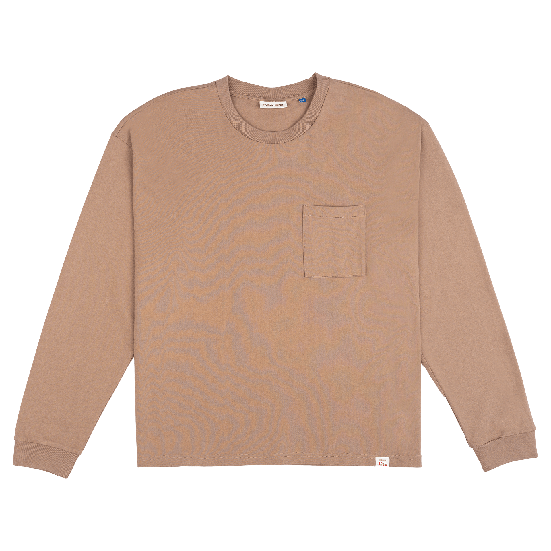 new era Alden Heavyweight Taupe Gray Long Sleeve Pocket T-Shirt