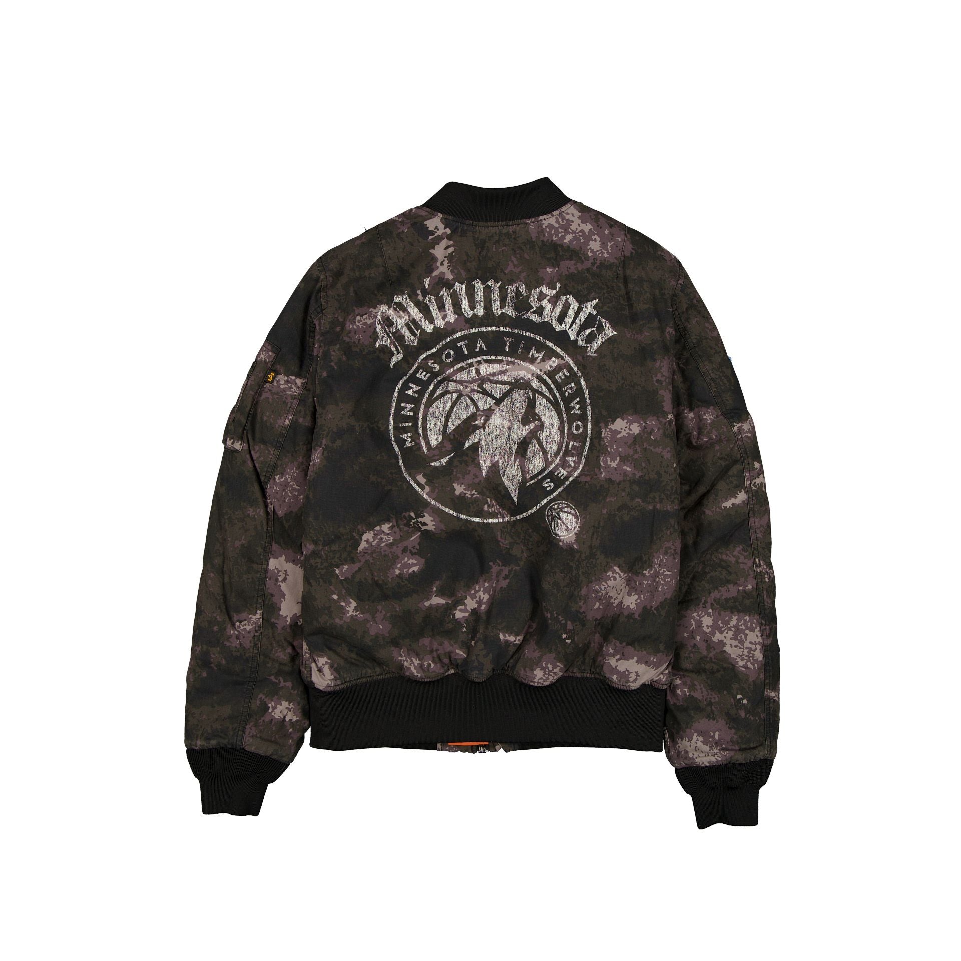New Era Alpha Industries Black Camo MA-1 Bomber Jacket