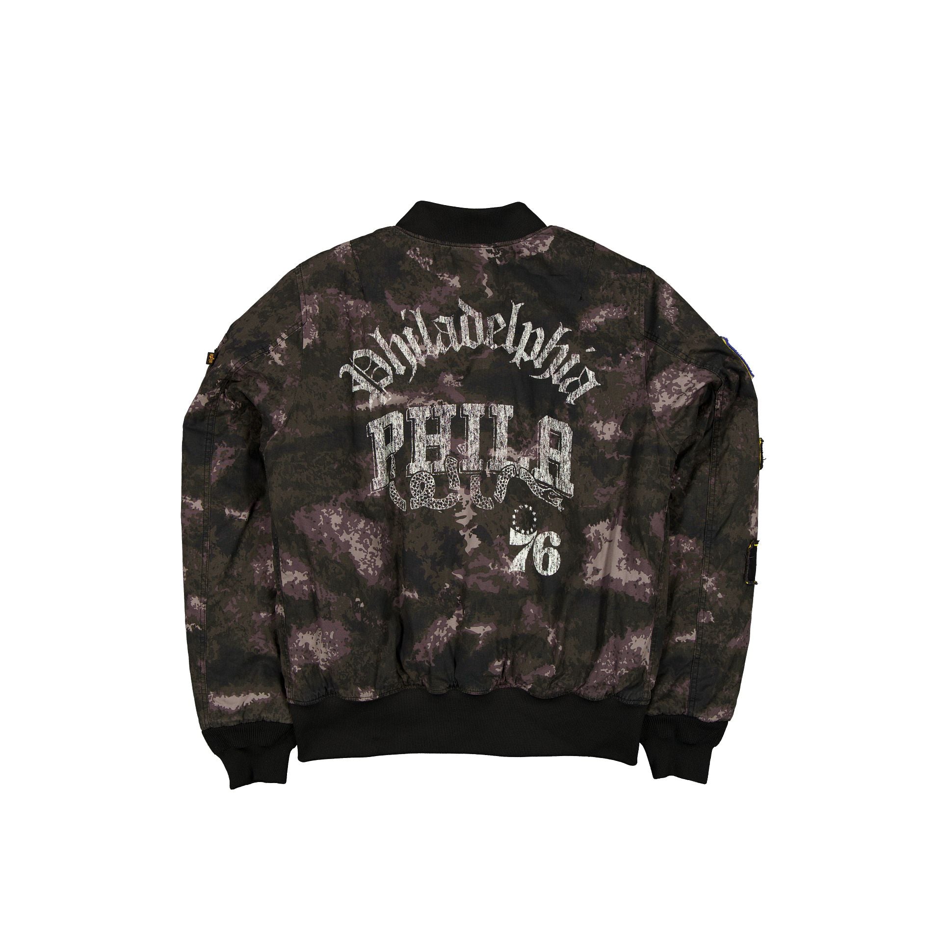 New Era Alpha Industries Black Camo MA-1 Bomber Jacket