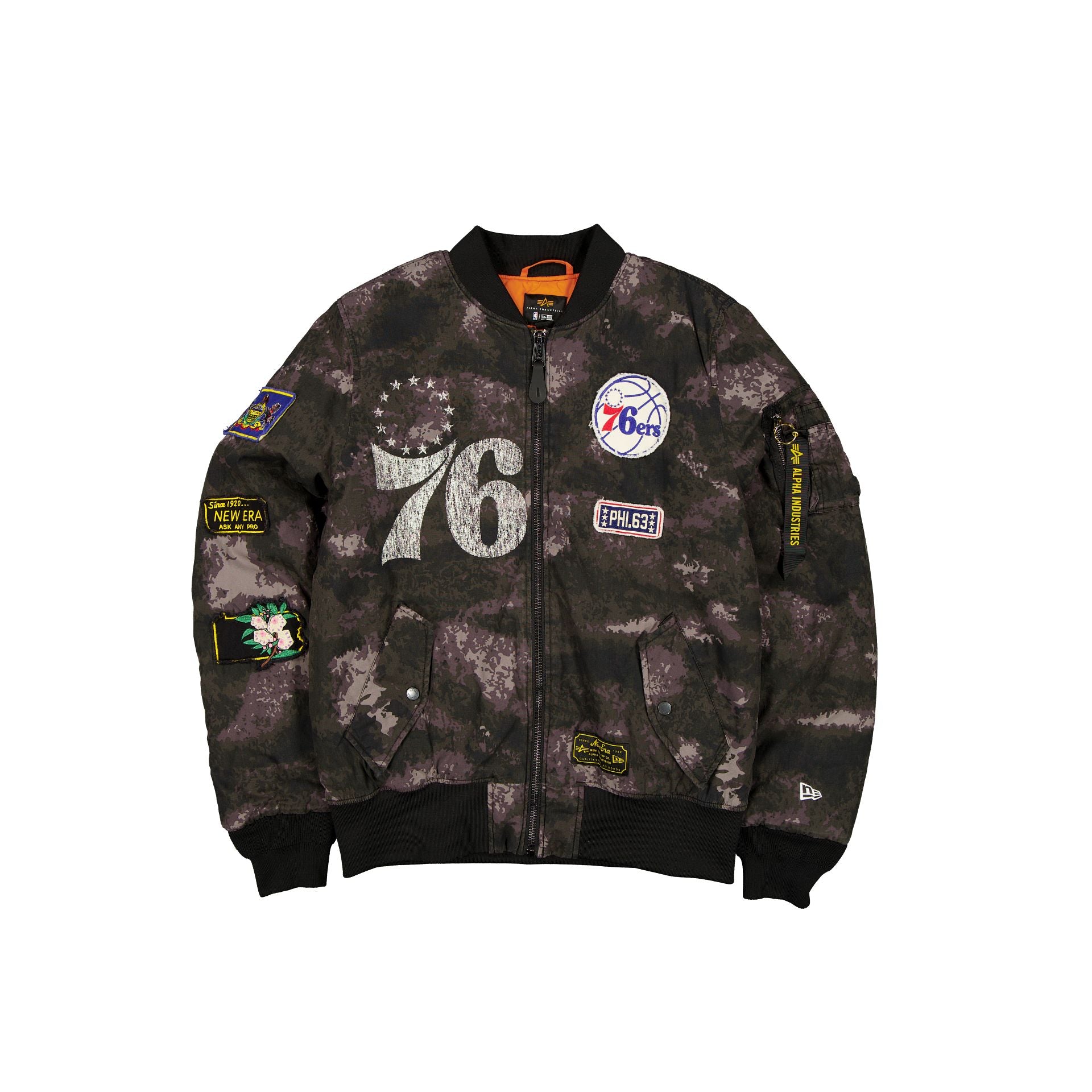 new era Alpha Industries Black Camo MA-1 Bomber Jacket