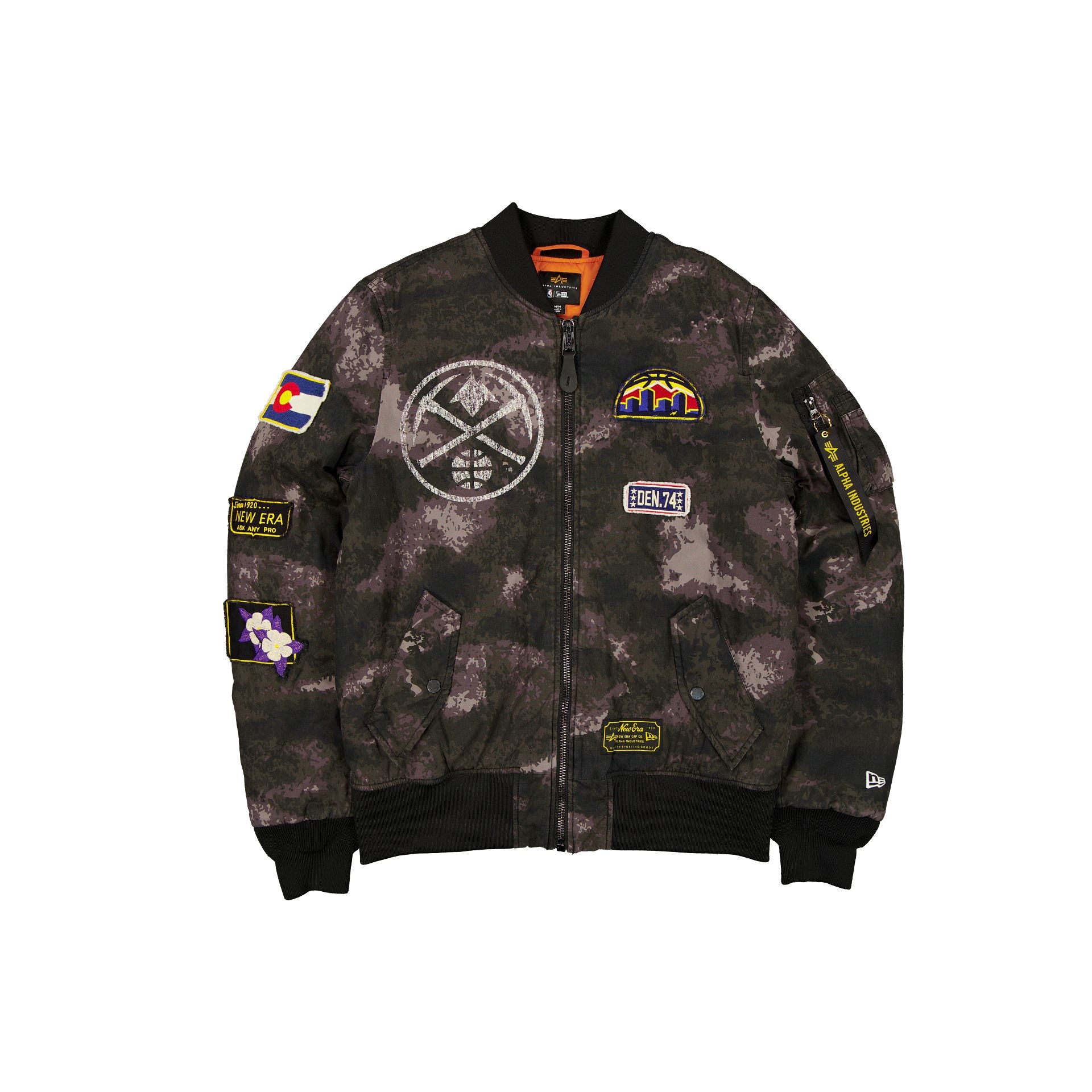 new era Alpha Industries Black Camo MA-1 Bomber Jacket