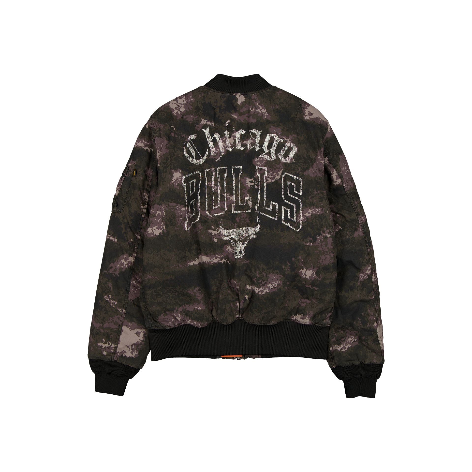 New Era Alpha Industries Black Camo MA-1 Bomber Jacket