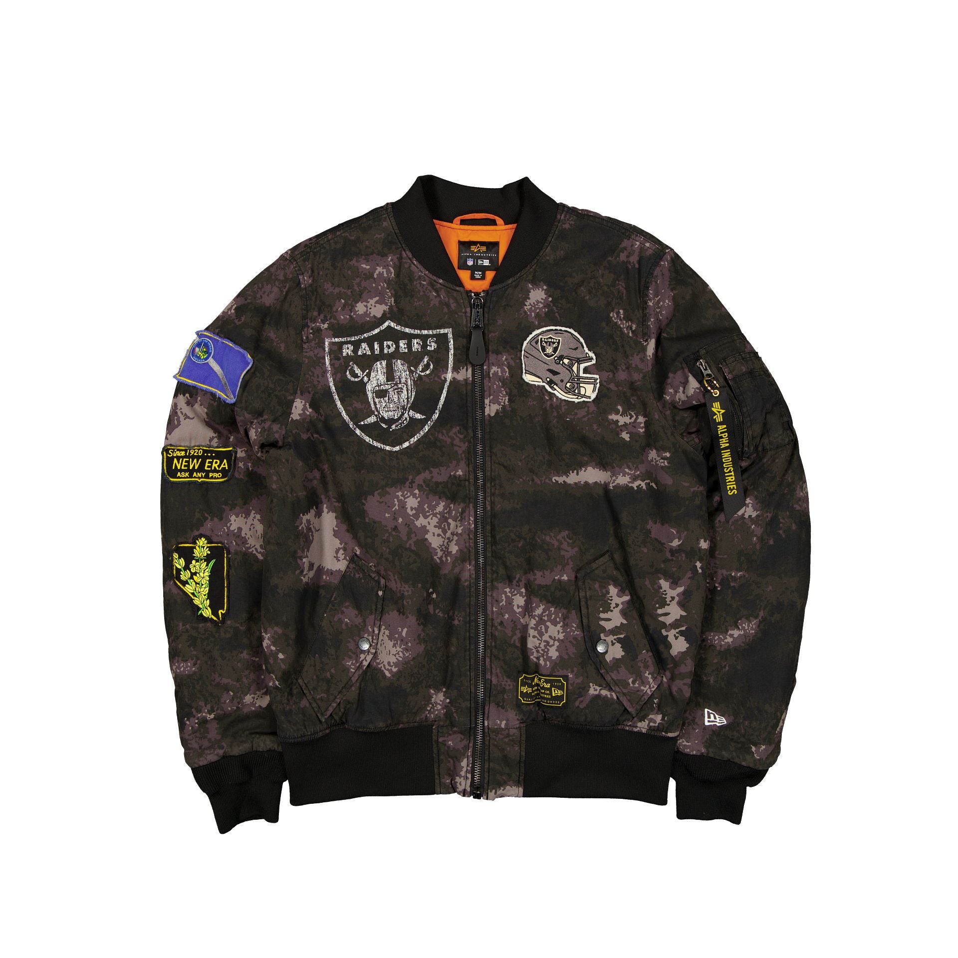 new era Alpha Industries Black Camo MA-1 Bomber Jacket