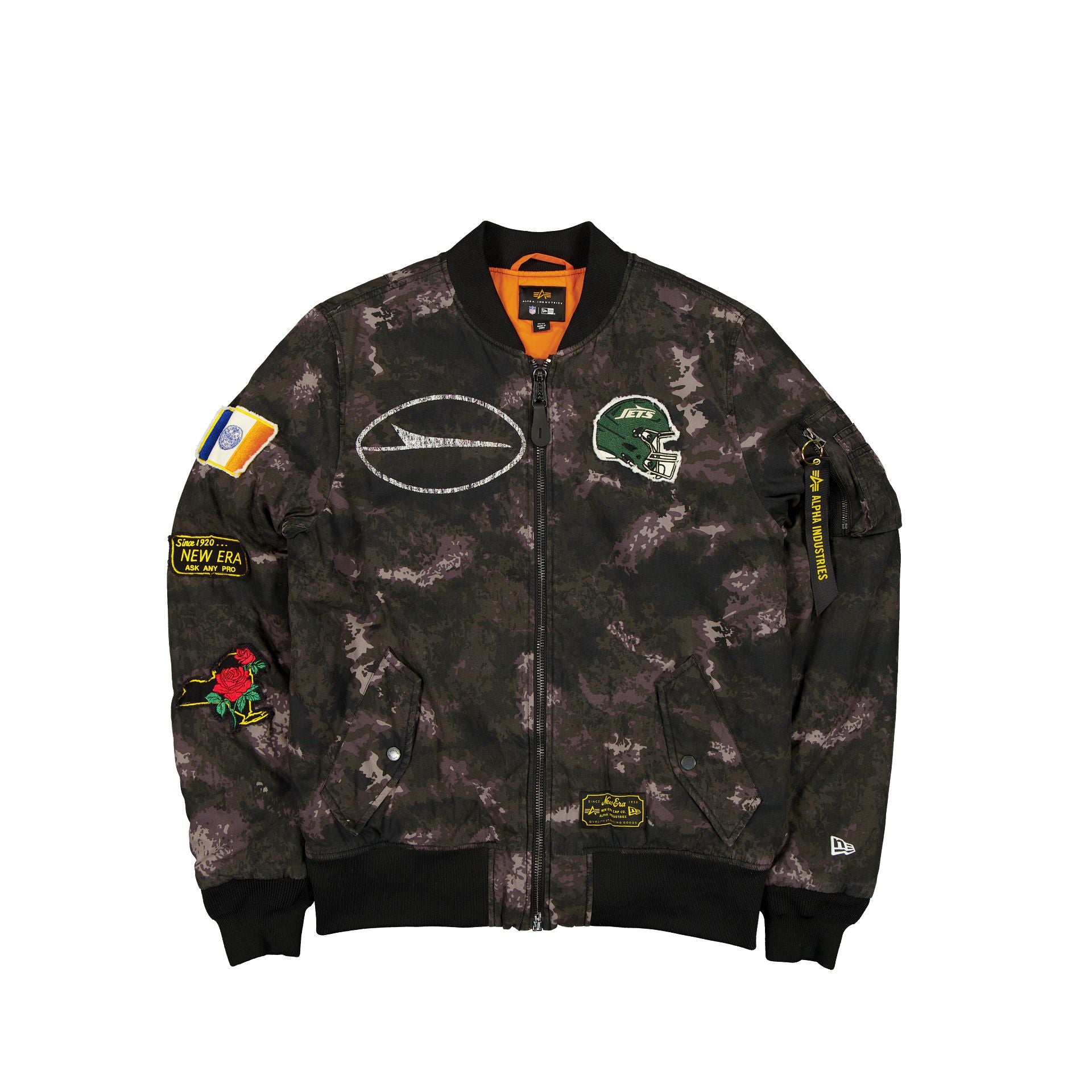 new era Alpha Industries Black Camo MA-1 Bomber Jacket