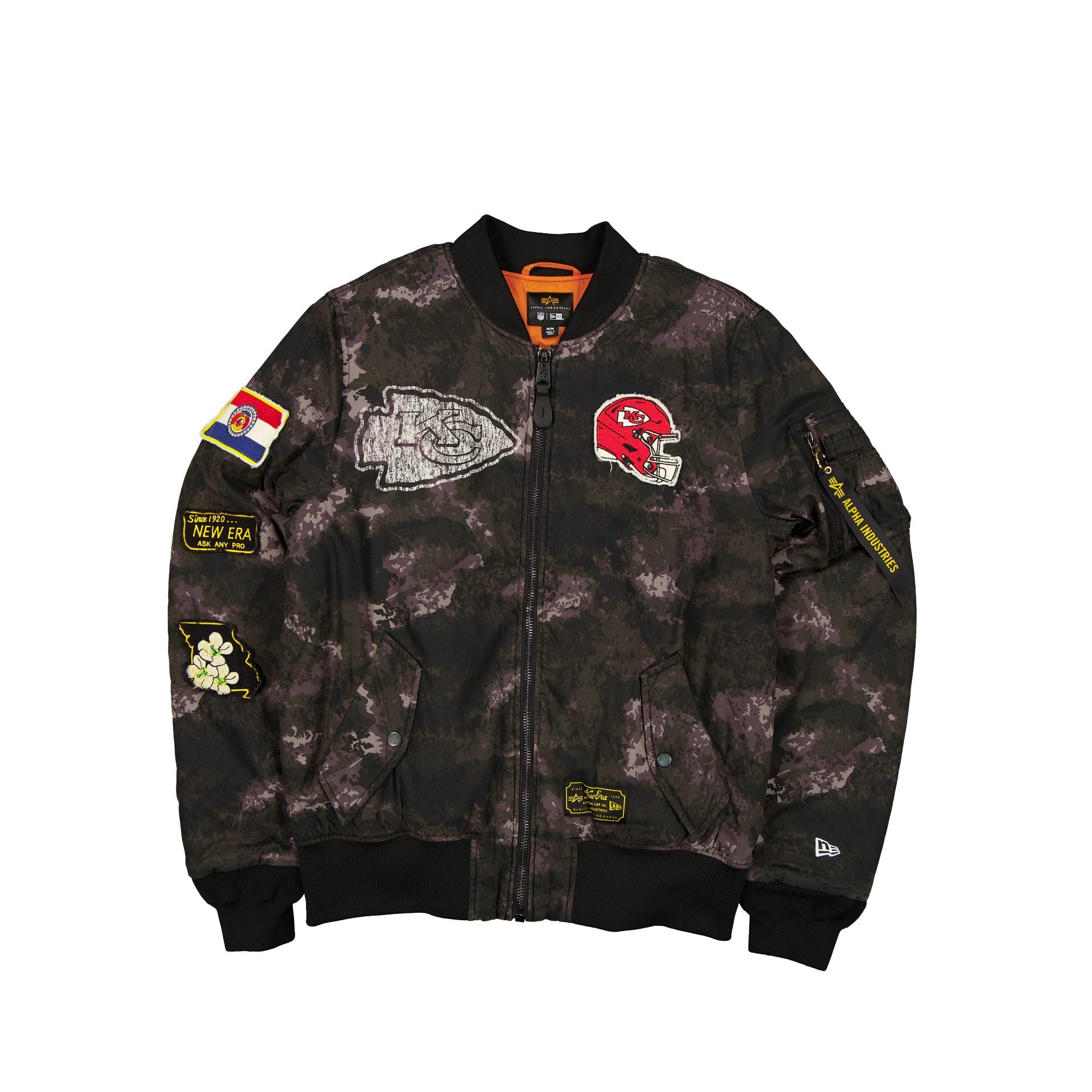 new era Alpha Industries Black Camo MA-1 Bomber Jacket