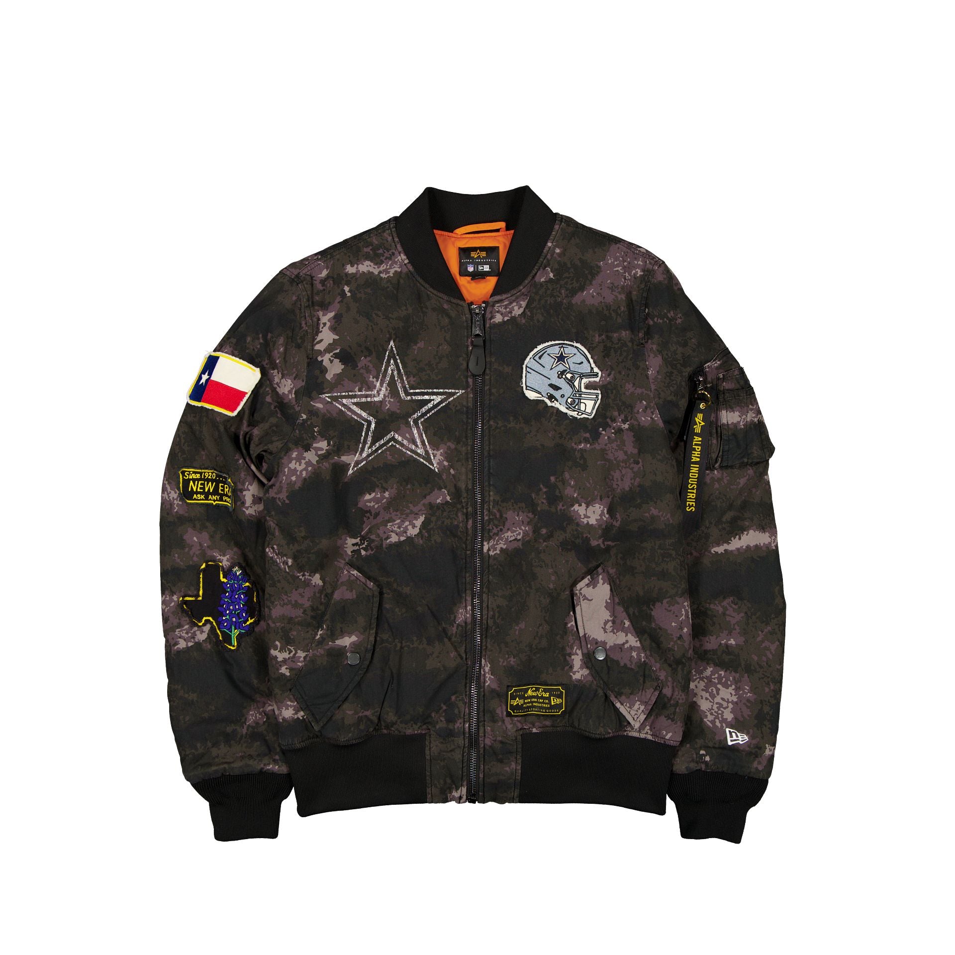 new era Alpha Industries Black Camo MA-1 Bomber Jacket