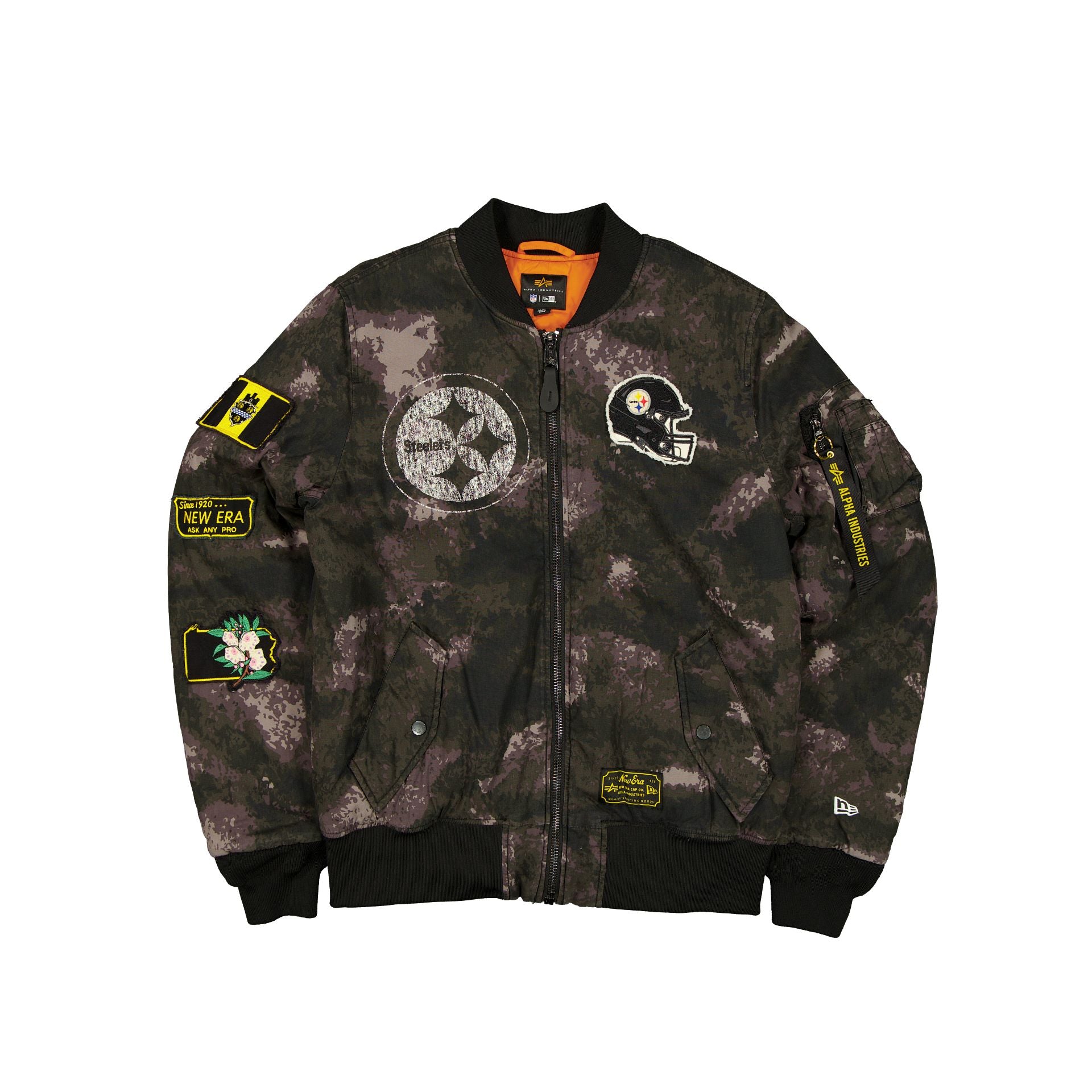 new era Alpha Industries Black Camo MA-1 Bomber Jacket
