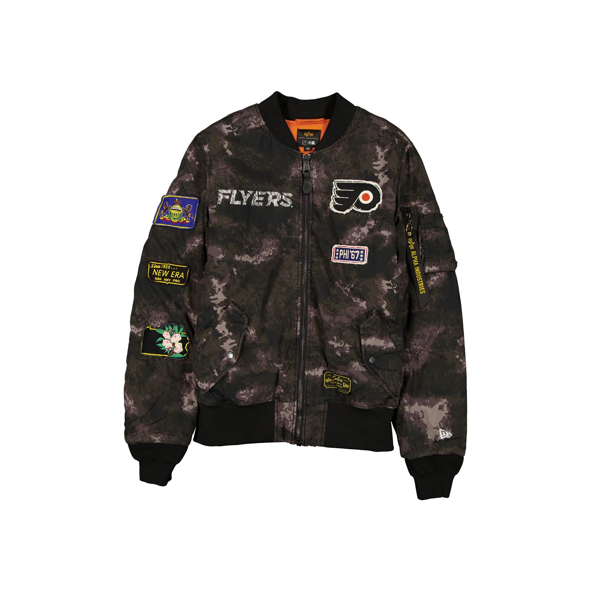 new era Alpha Industries Black Camo MA-1 Bomber Jacket