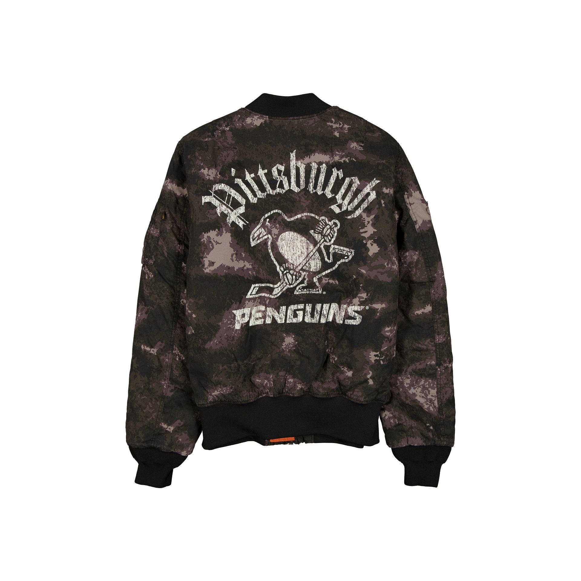New Era Alpha Industries Black Camo MA-1 Bomber Jacket