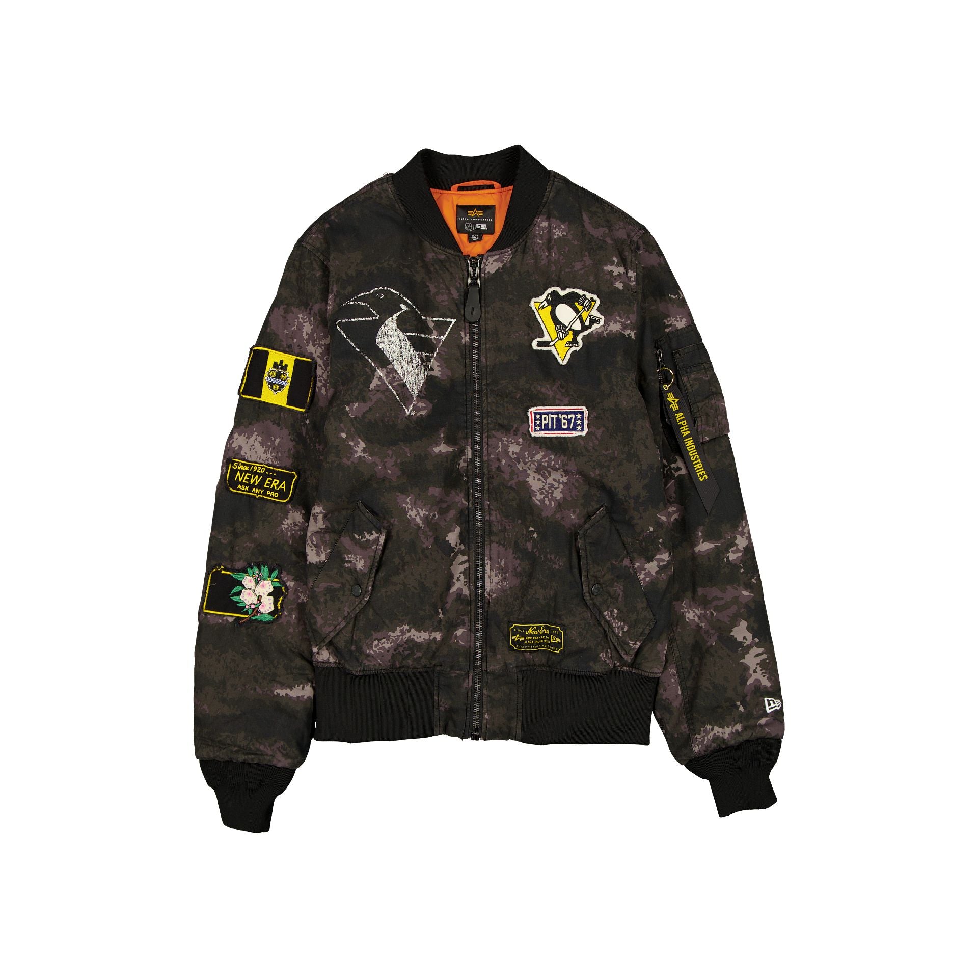 new era Alpha Industries Black Camo MA-1 Bomber Jacket