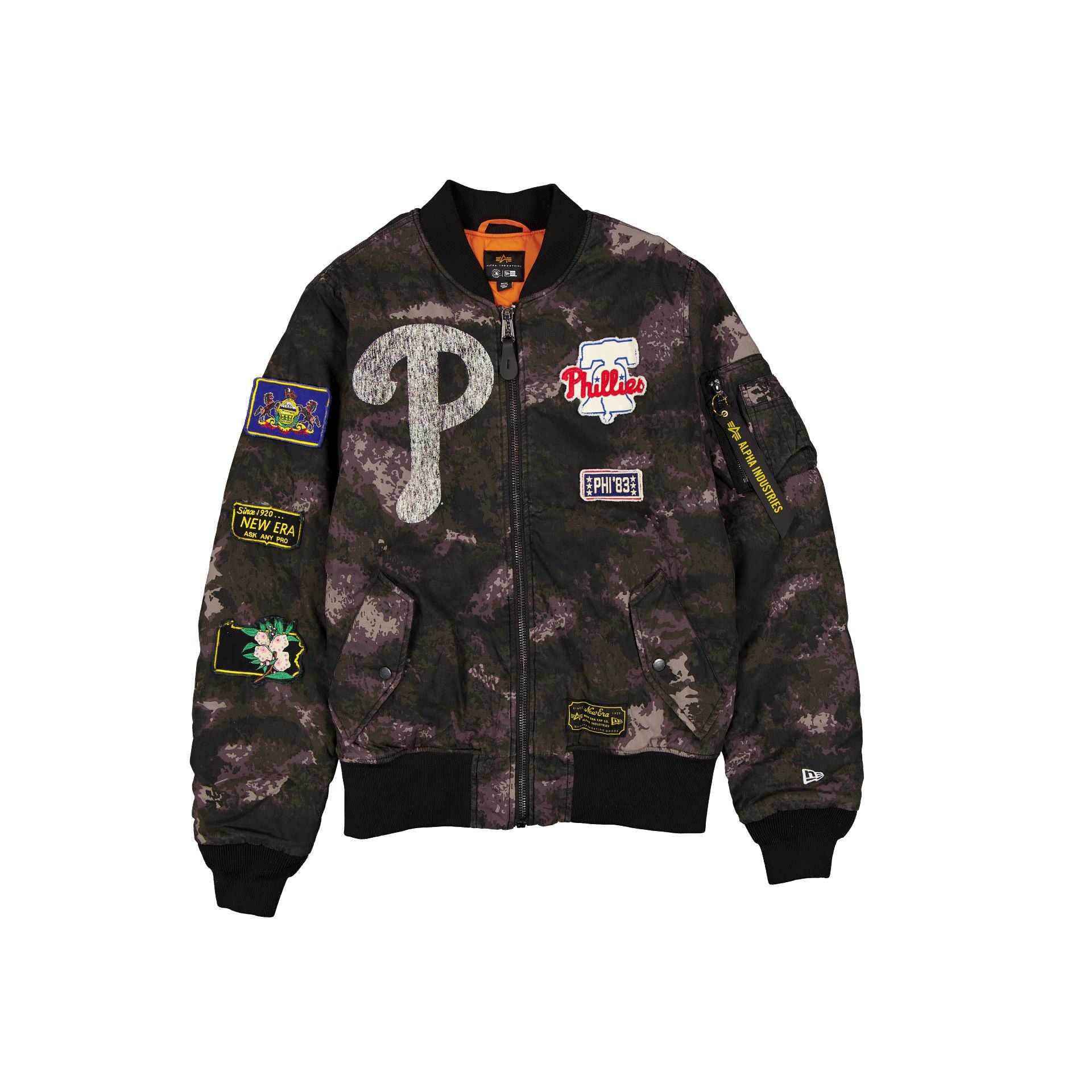 new era Alpha Industries Black Camo MA-1 Bomber Jacket