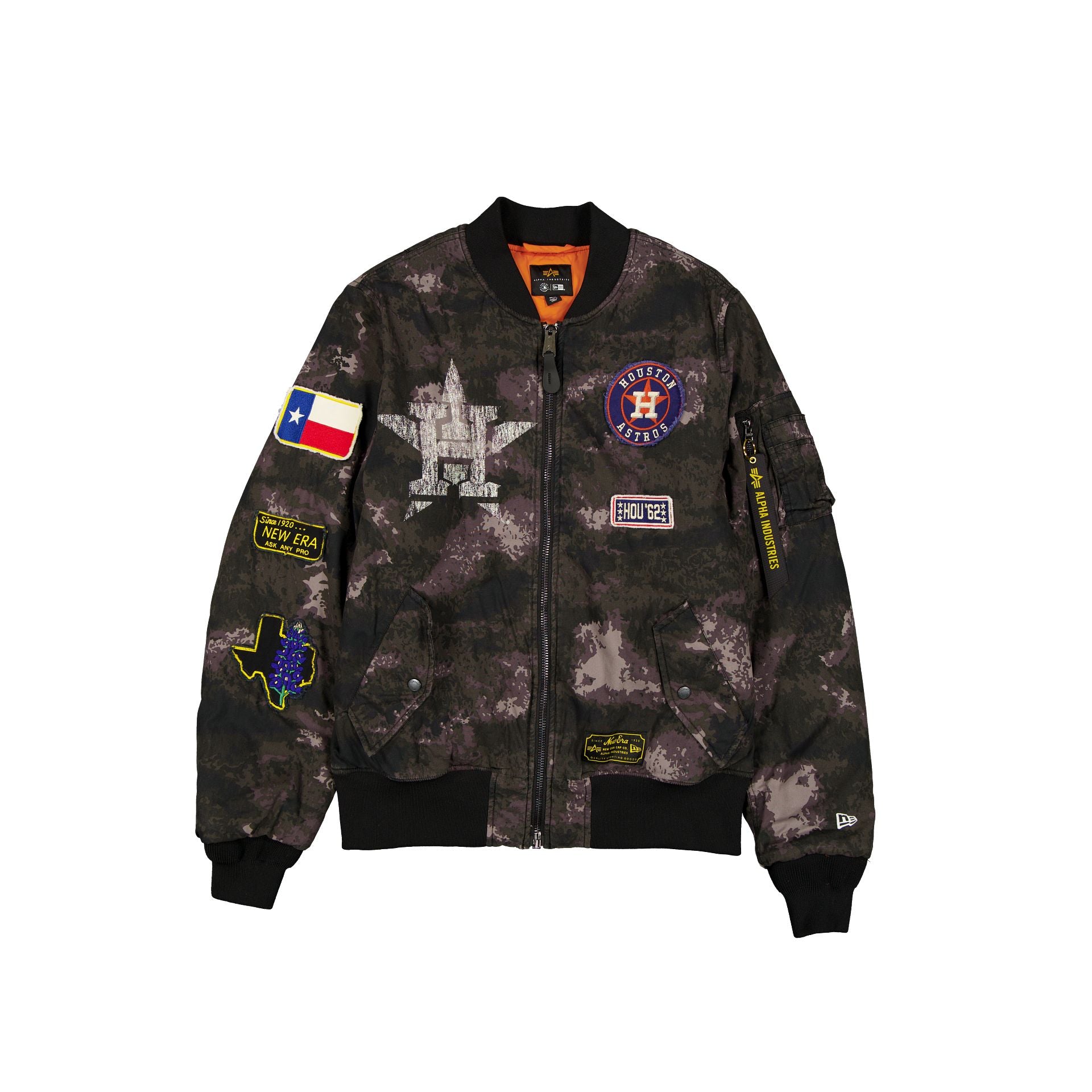 new era Alpha Industries Black Camo MA-1 Bomber Jacket