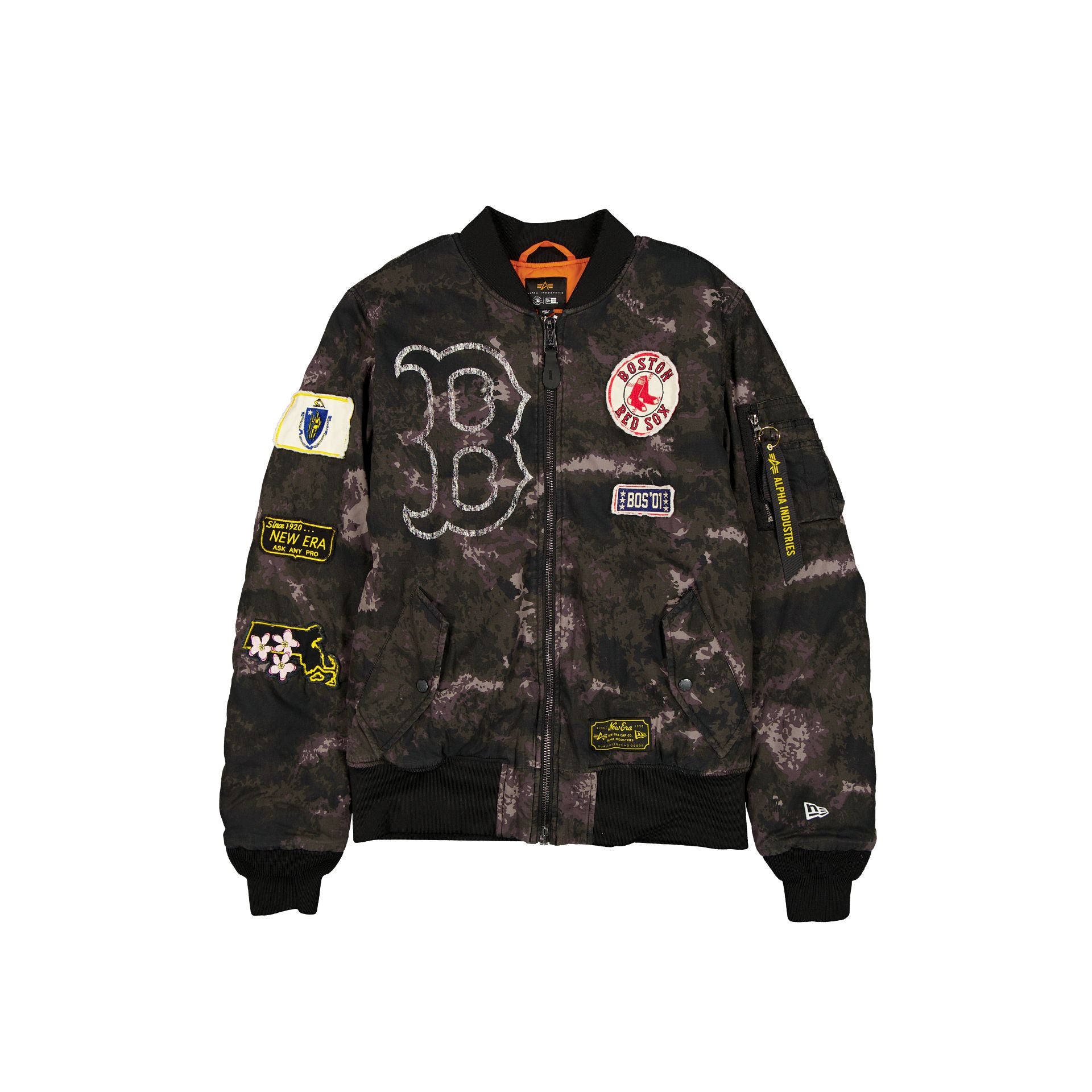new era Alpha Industries Black Camo MA-1 Bomber Jacket