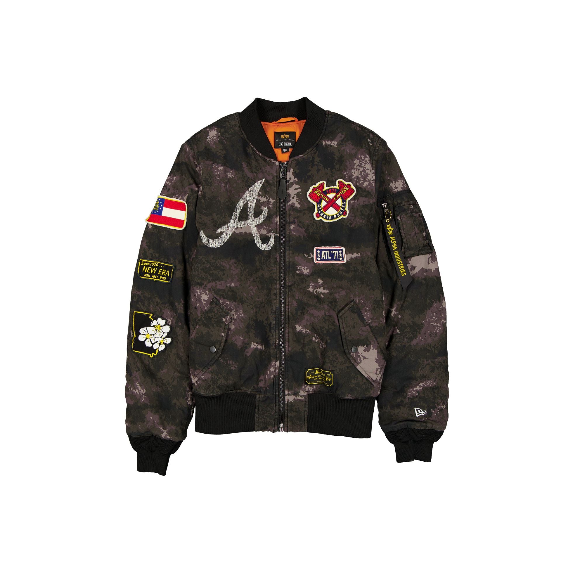 new era Alpha Industries Black Camo MA-1 Bomber Jacket