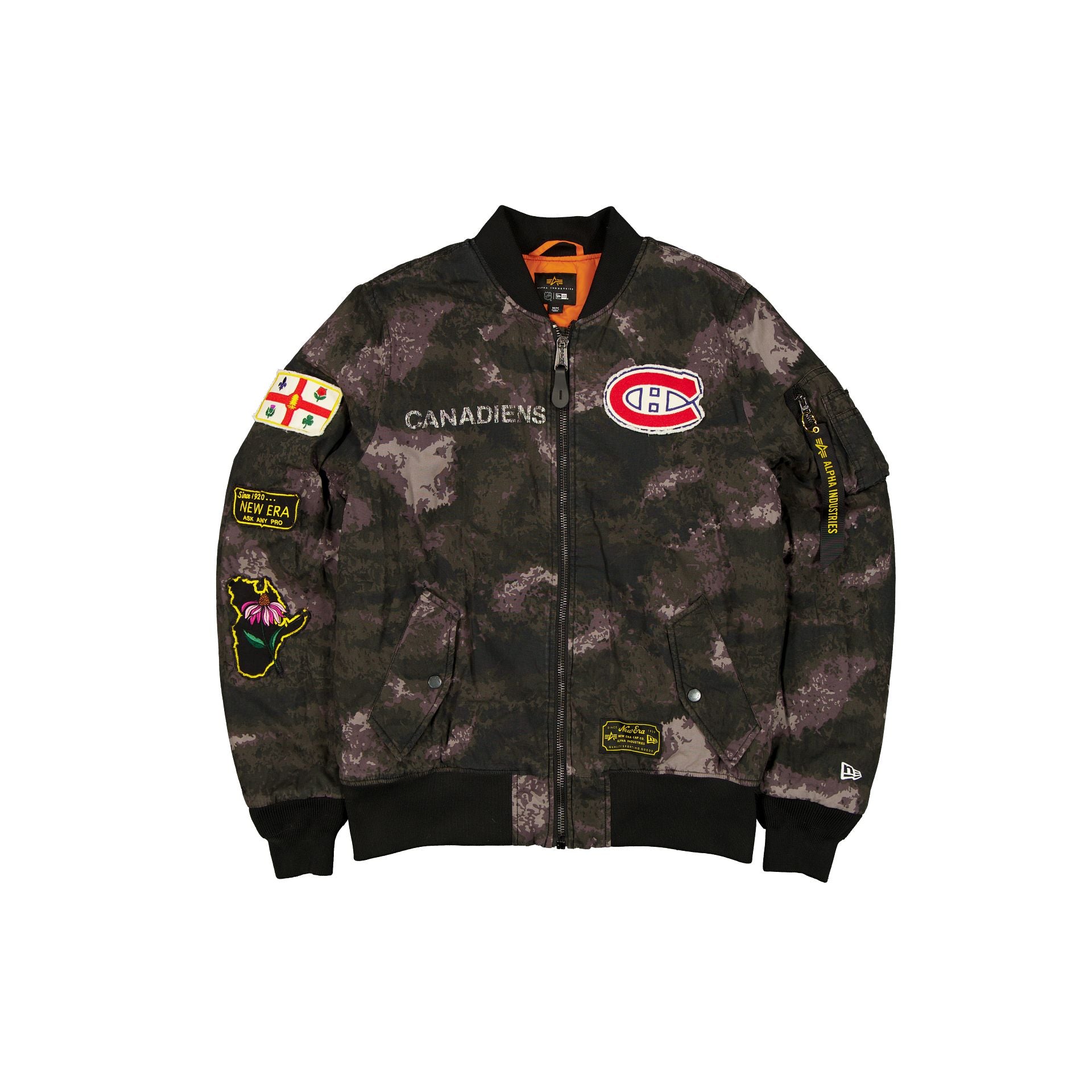 new era Alpha Industries Black Camo MA-1 Bomber Jacket