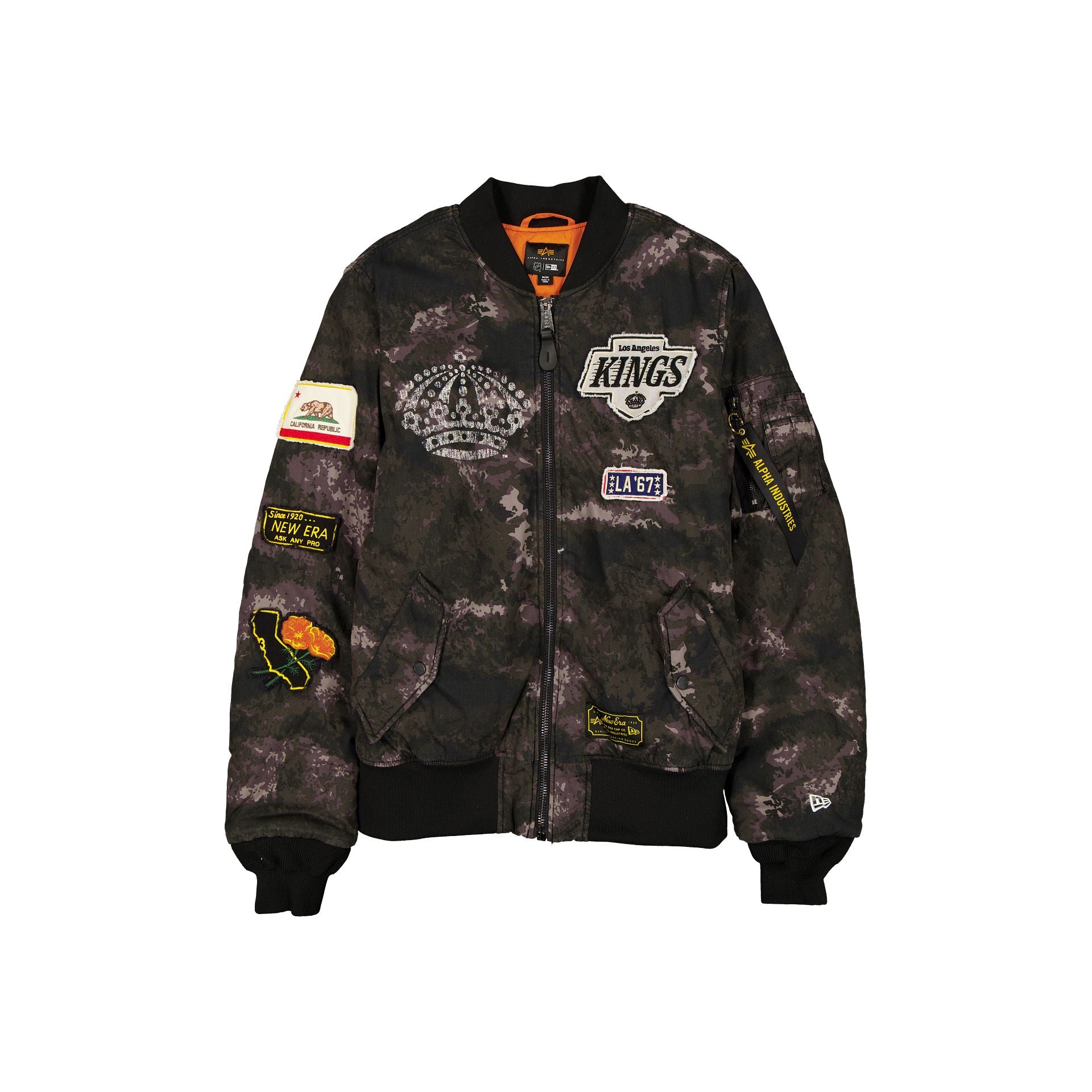 new era Alpha Industries Black Camo MA-1 Bomber Jacket