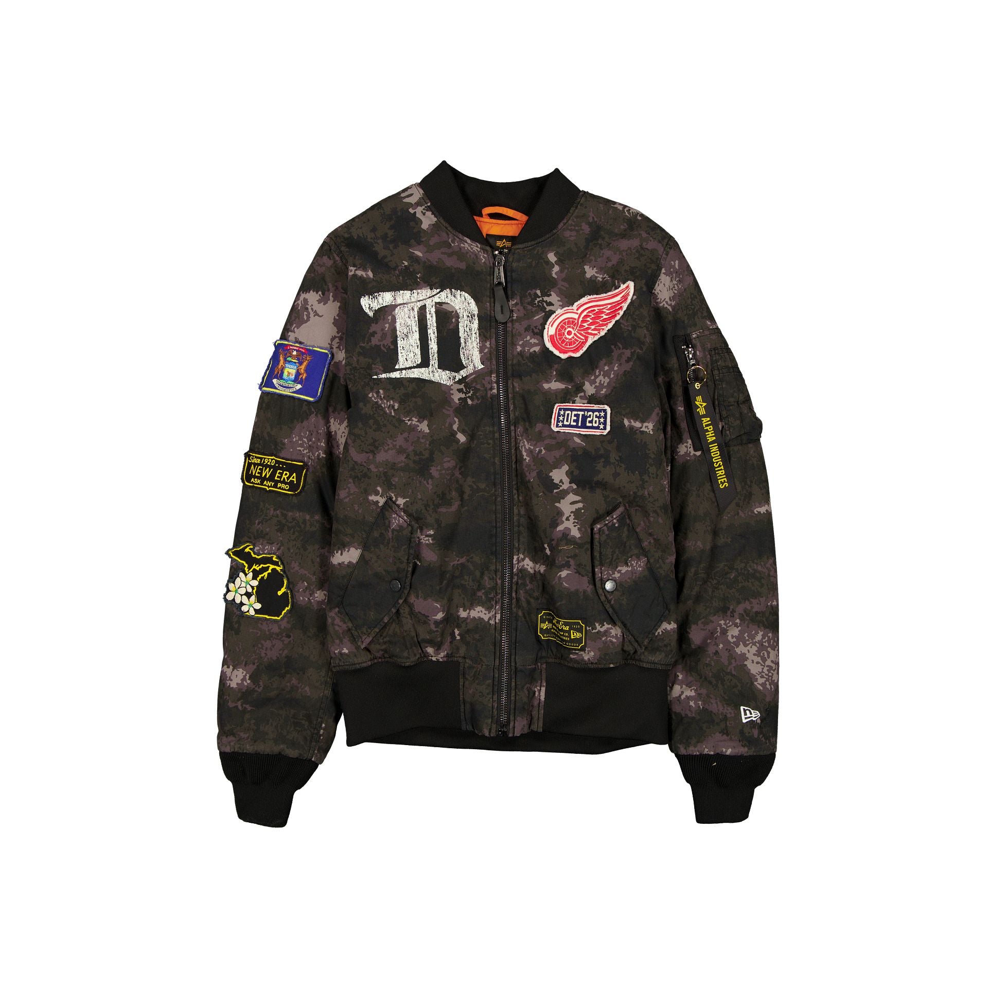 new era Alpha Industries Black Camo MA-1 Bomber Jacket