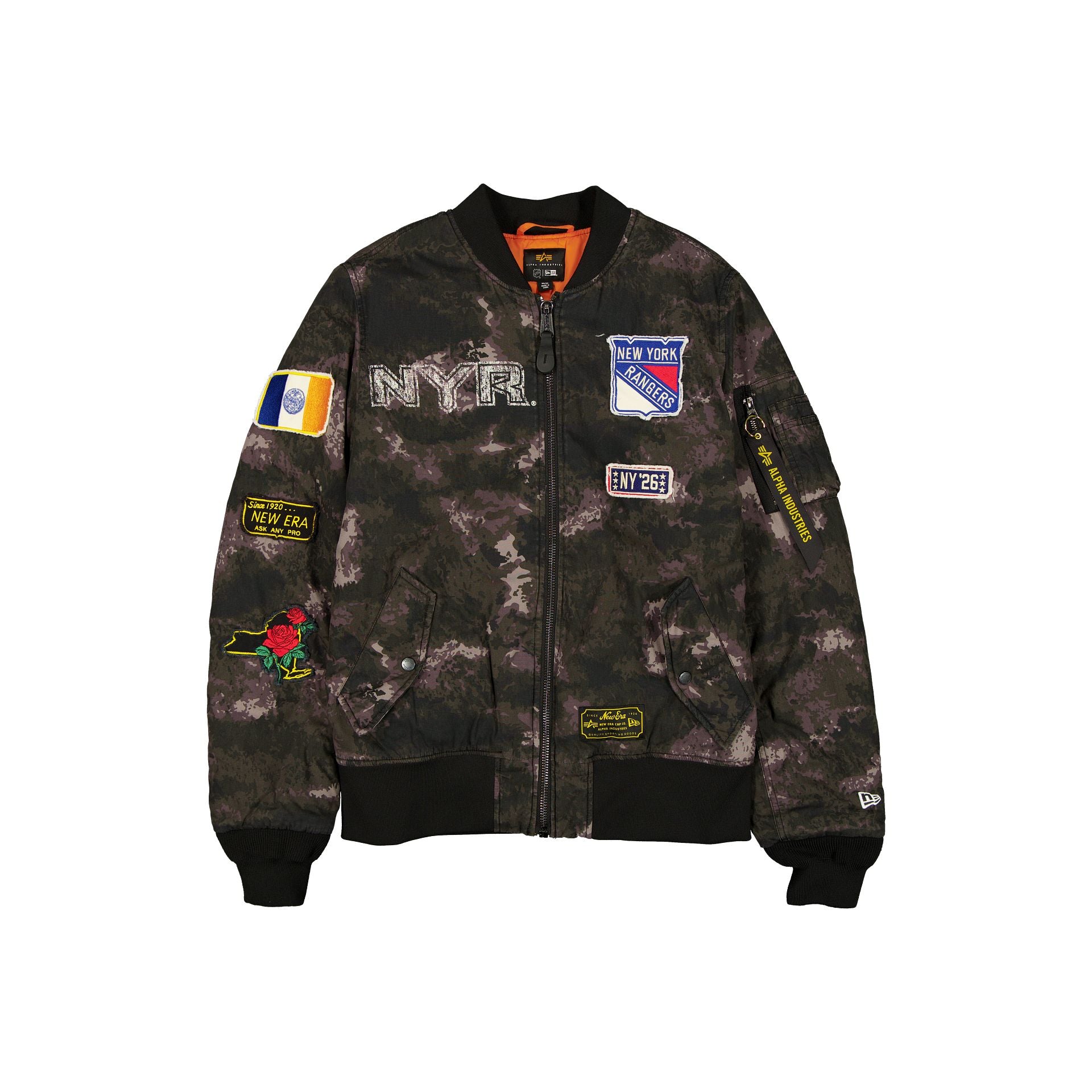 new era Alpha Industries Black Camo MA-1 Bomber Jacket