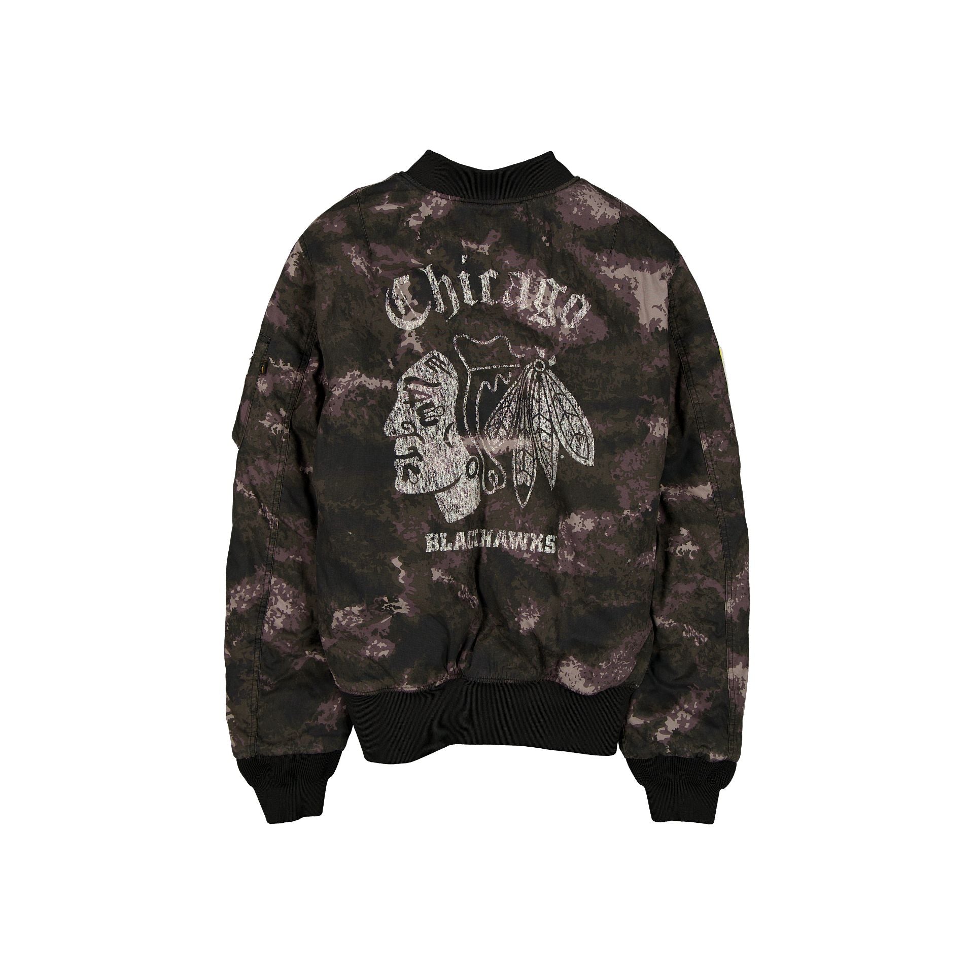 New Era Alpha Industries Black Camo MA-1 Bomber Jacket