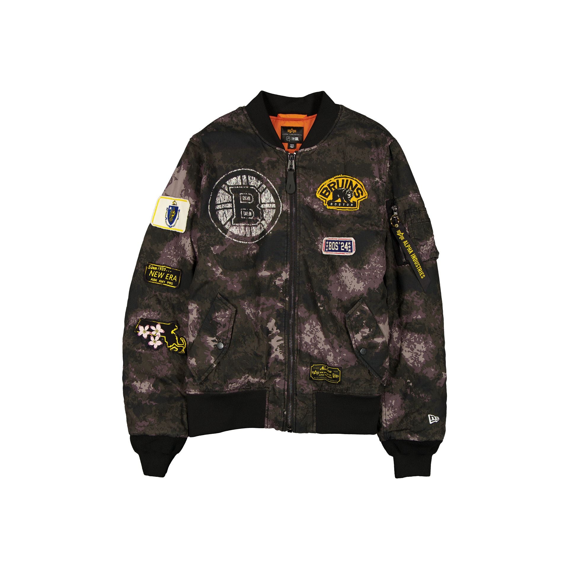 new era Alpha Industries Black Camo MA-1 Bomber Jacket