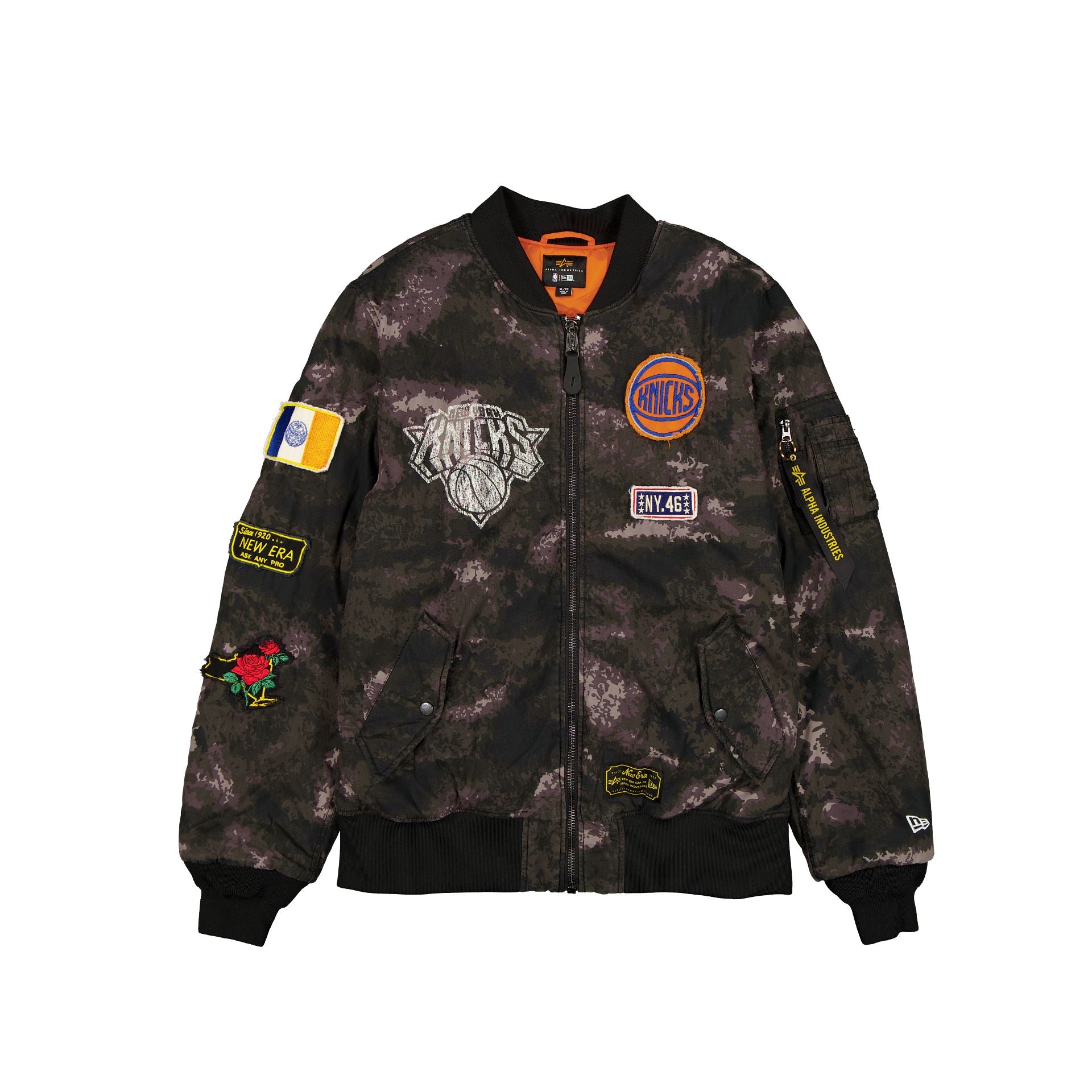 new era Alpha Industries Black Camo MA-1 Bomber Jacket