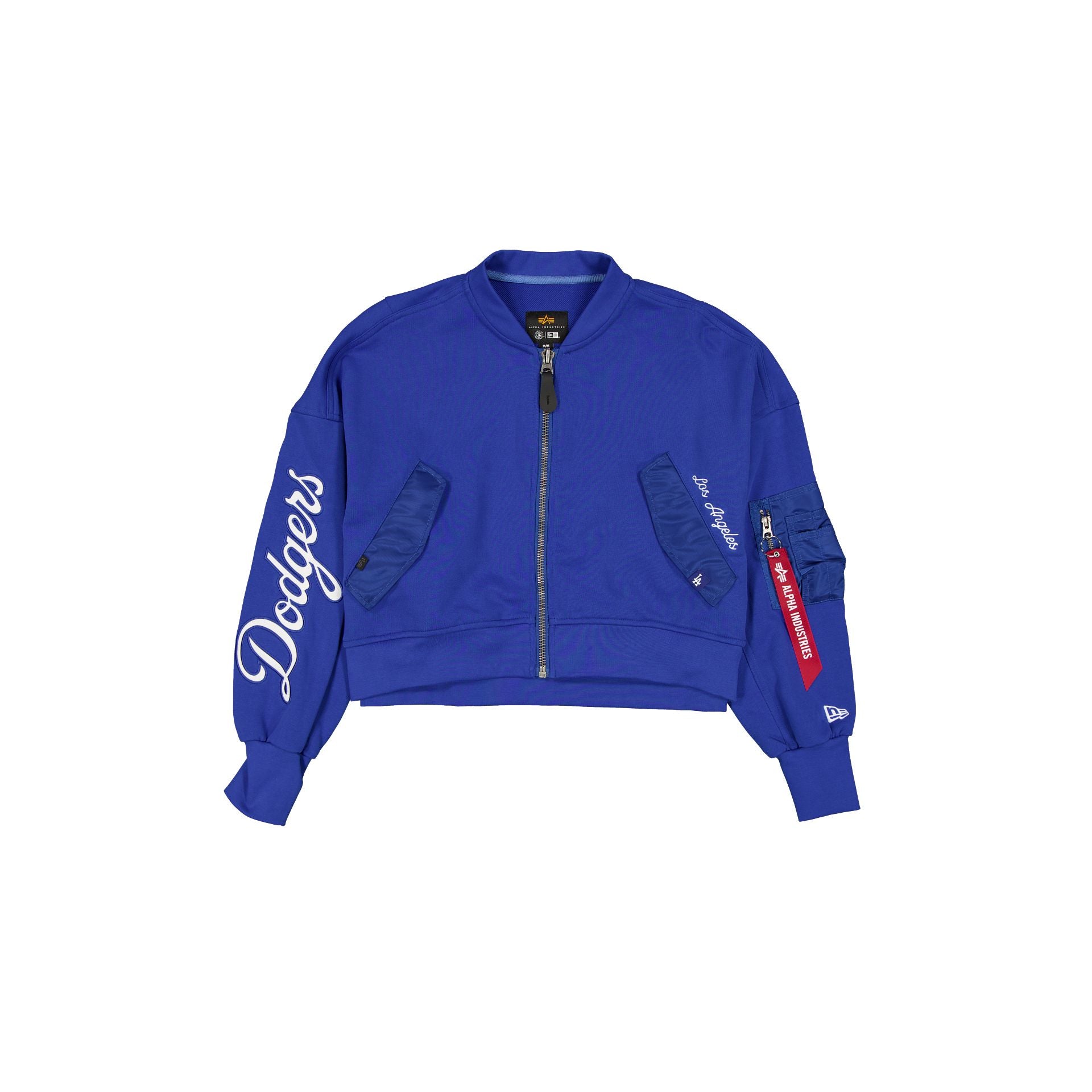 new era Alpha Industries Blue Women's Full Zip Cropped Fleece Jacket