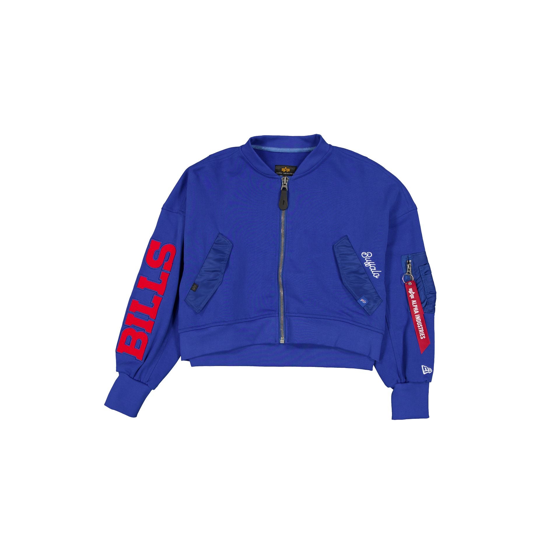 new era Alpha Industries Blue Women's Full Zip Cropped Fleece Jacket