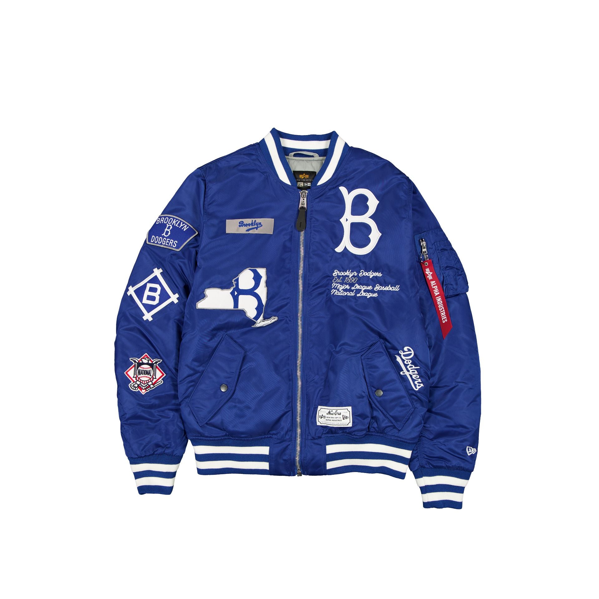 new era Alpha Industries Cooperstown Blue MA-1 Bomber Jacket