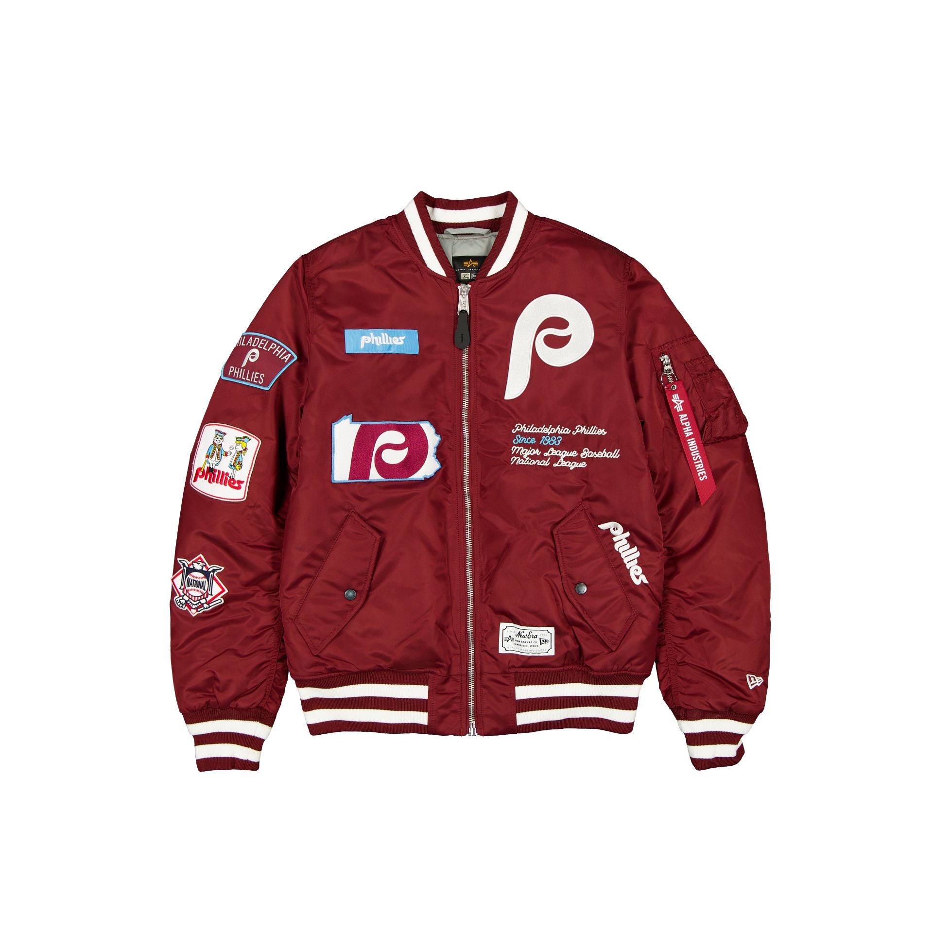 New Era Alpha Industries Cooperstown Maroon MA-1 Bomber Jacket