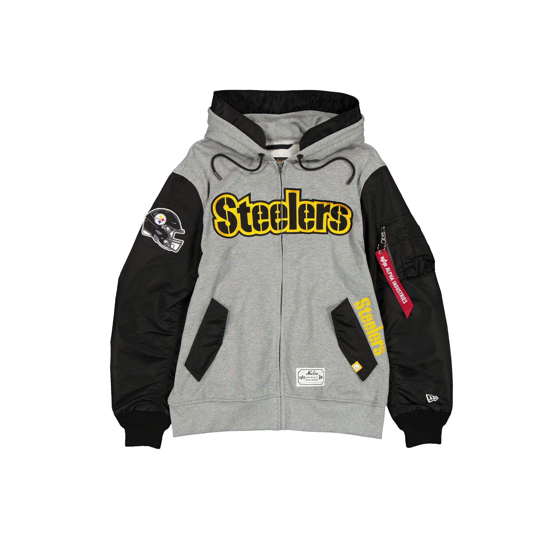 new era Alpha Industries Gray MA-1 Full Zip Fleece Jacket