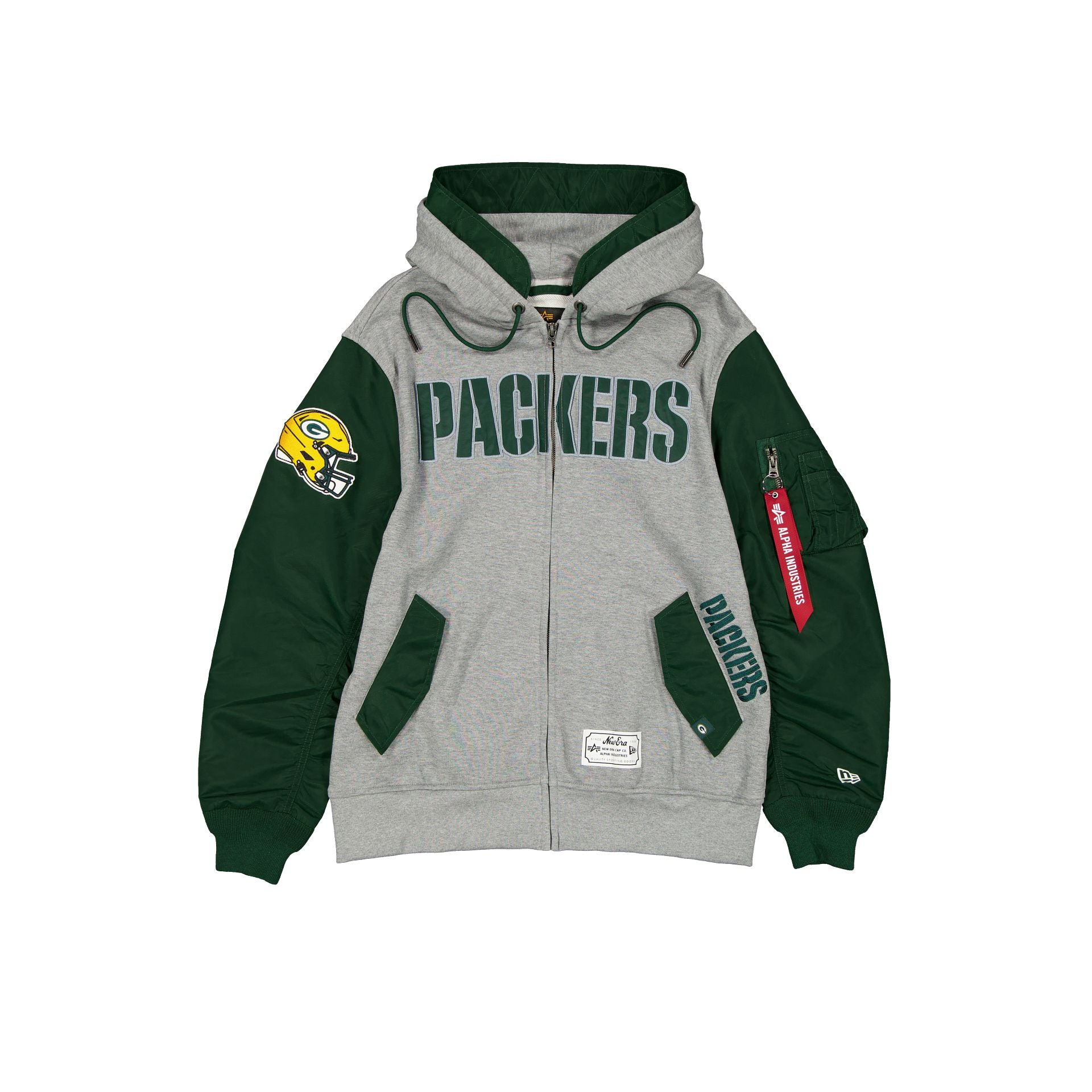 new era Alpha Industries Gray MA-1 Full Zip Fleece Jacket