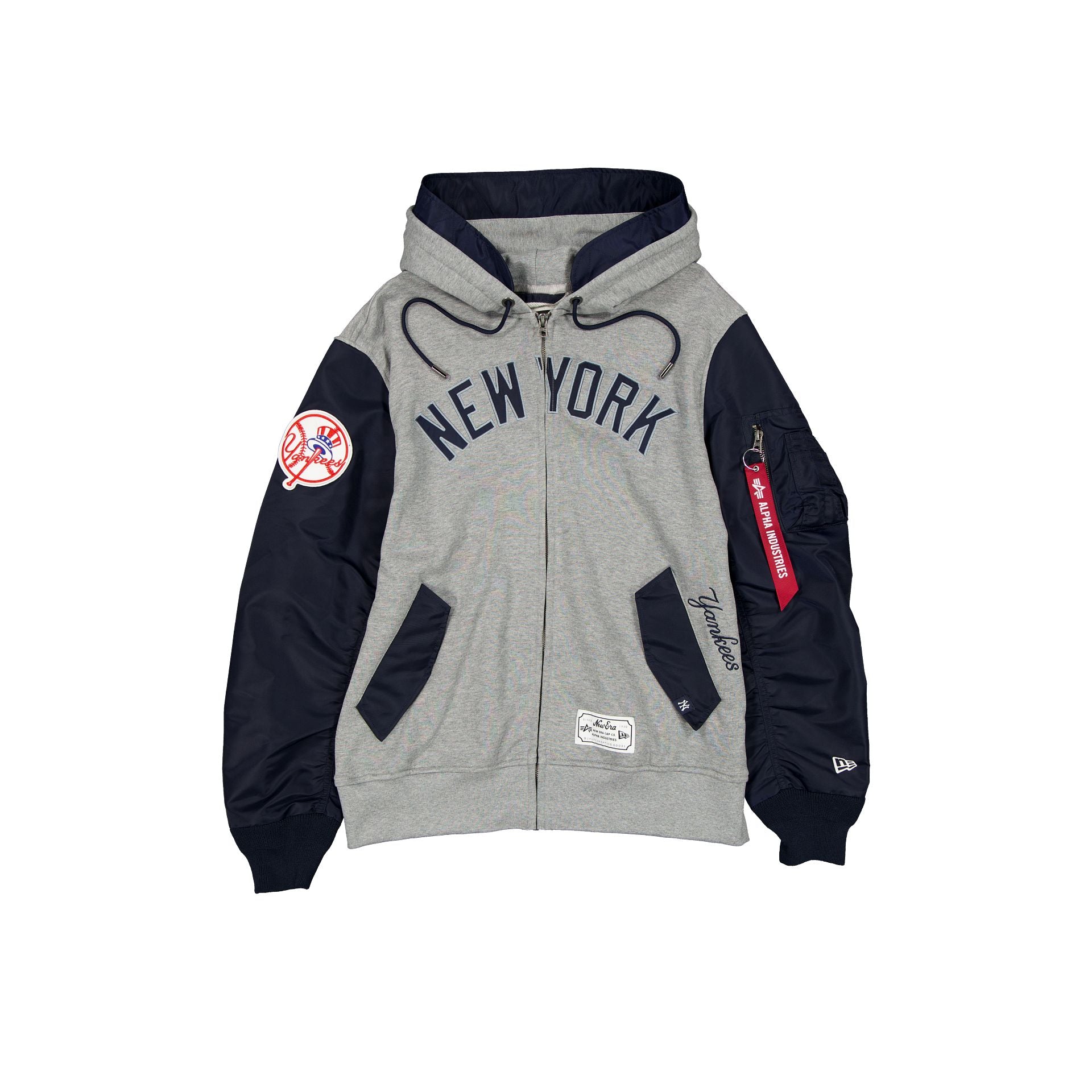 new era Alpha Industries Gray MA-1 Full Zip Fleece Jacket