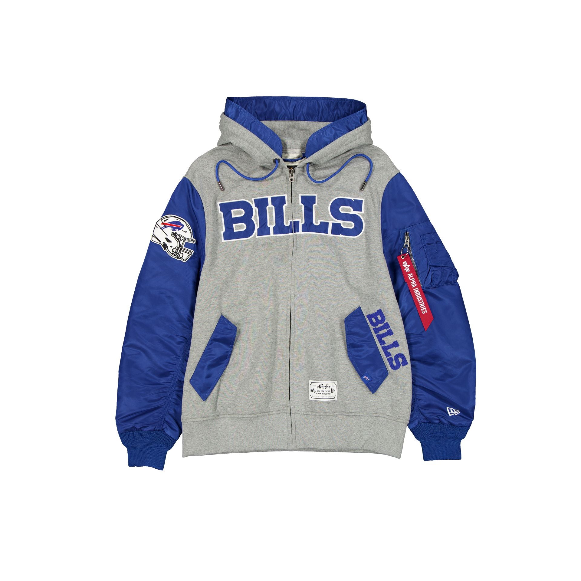 new era Alpha Industries Gray MA-1 Full Zip Fleece Jacket
