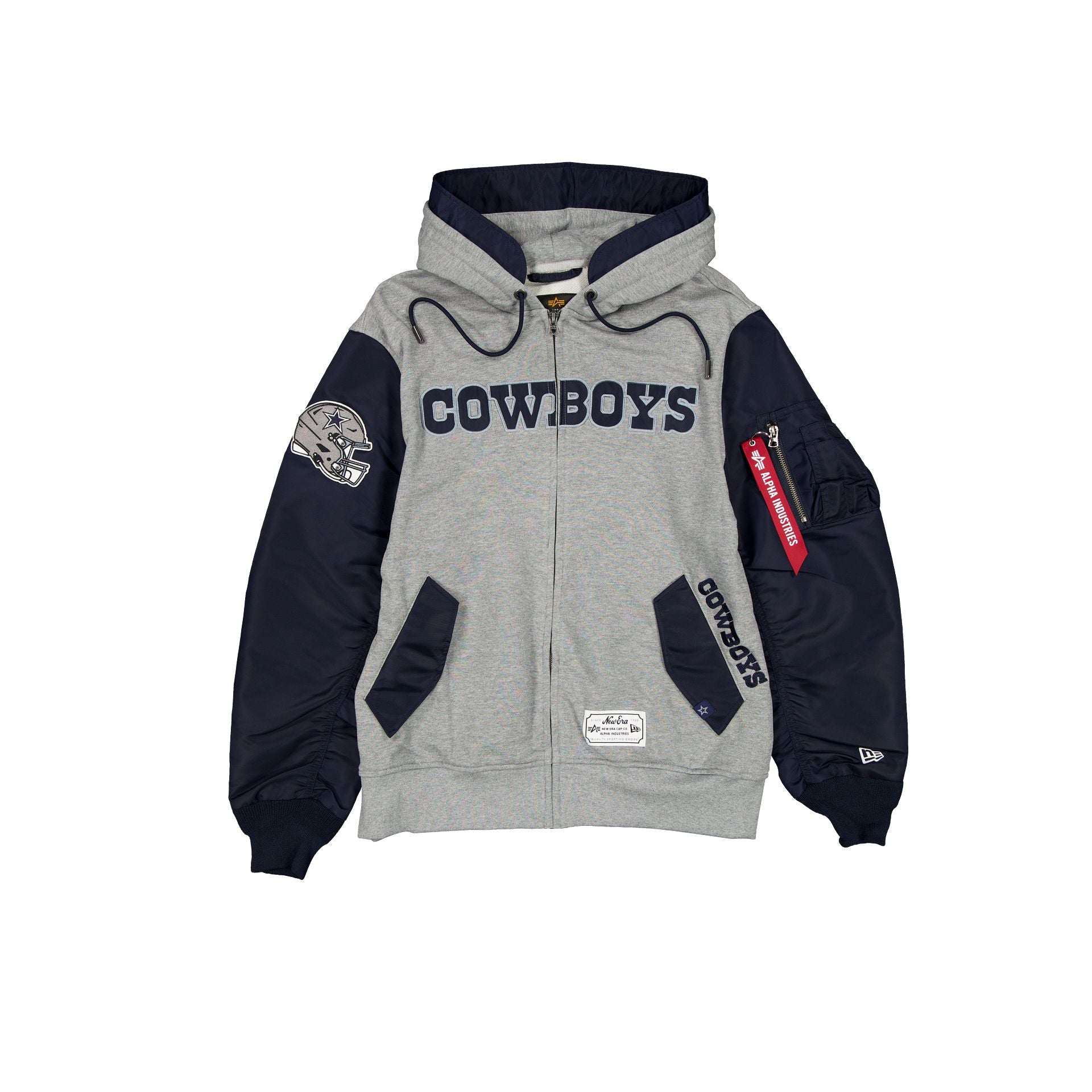 new era Alpha Industries Gray MA-1 Full Zip Fleece Jacket