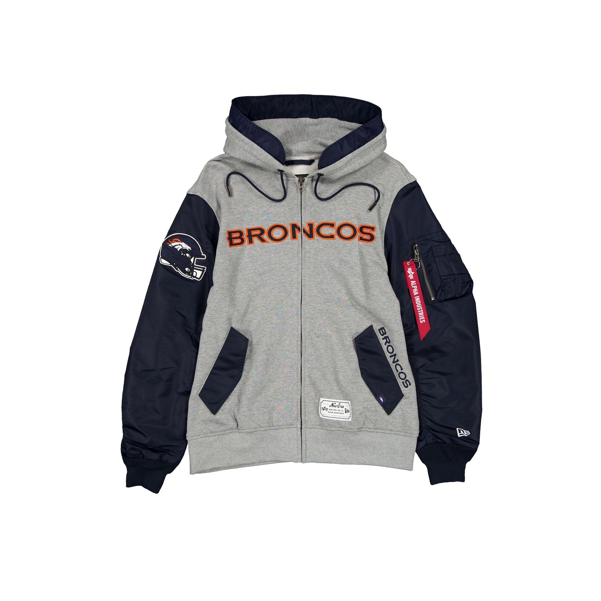 new era Alpha Industries Gray MA-1 Full Zip Fleece Jacket