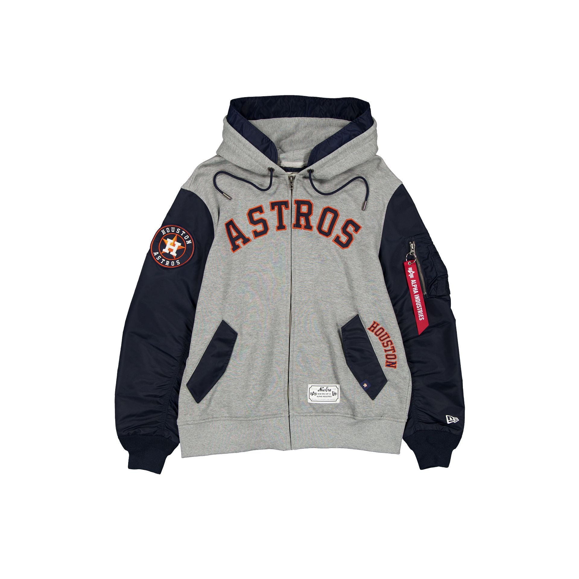 new era Alpha Industries Gray MA-1 Full Zip Fleece Jacket