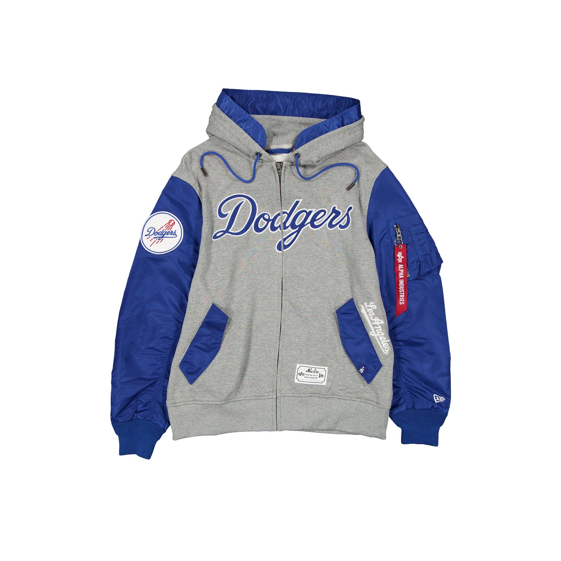 new era Alpha Industries Gray MA-1 Full Zip Fleece Jacket