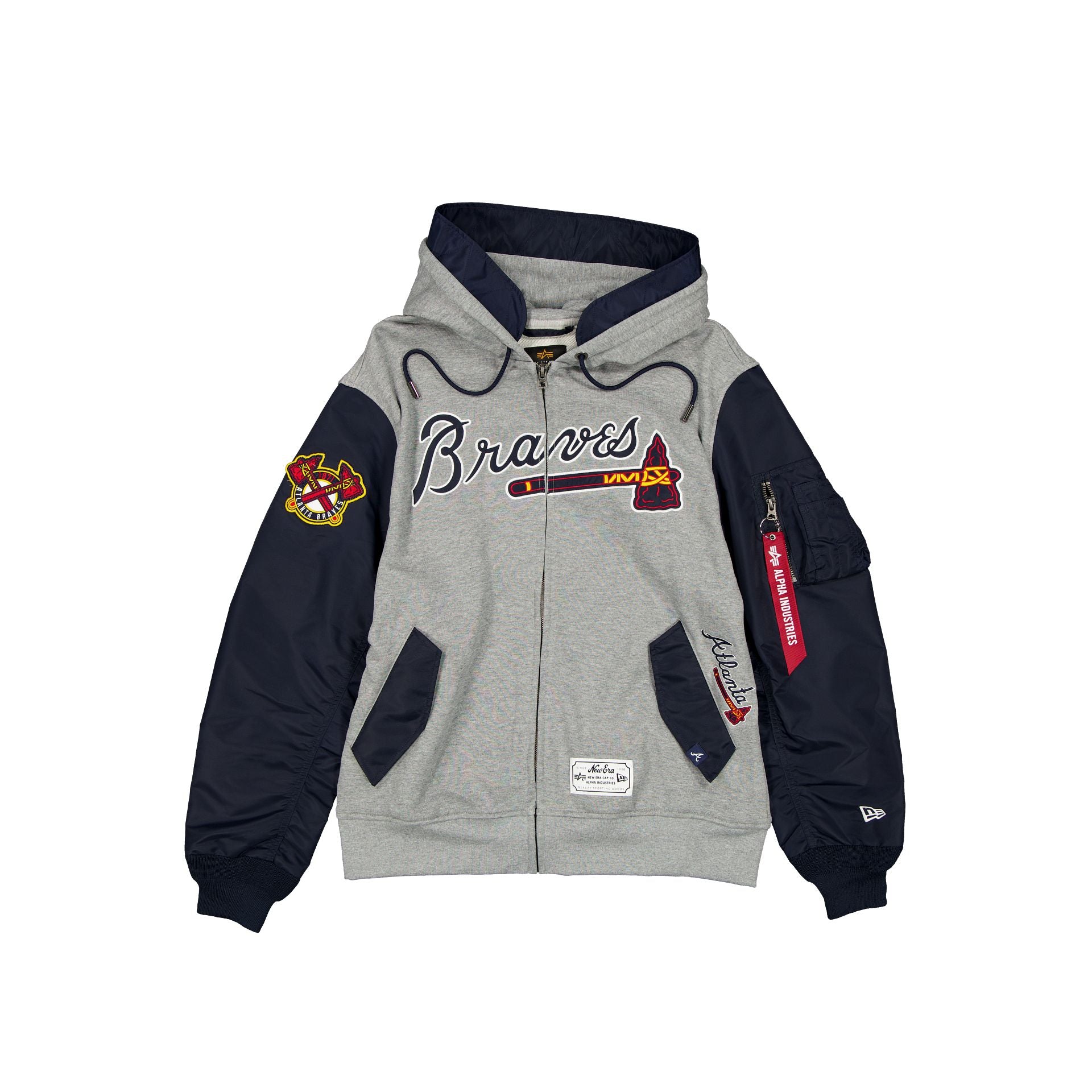 new era Alpha Industries Gray MA-1 Full Zip Fleece Jacket