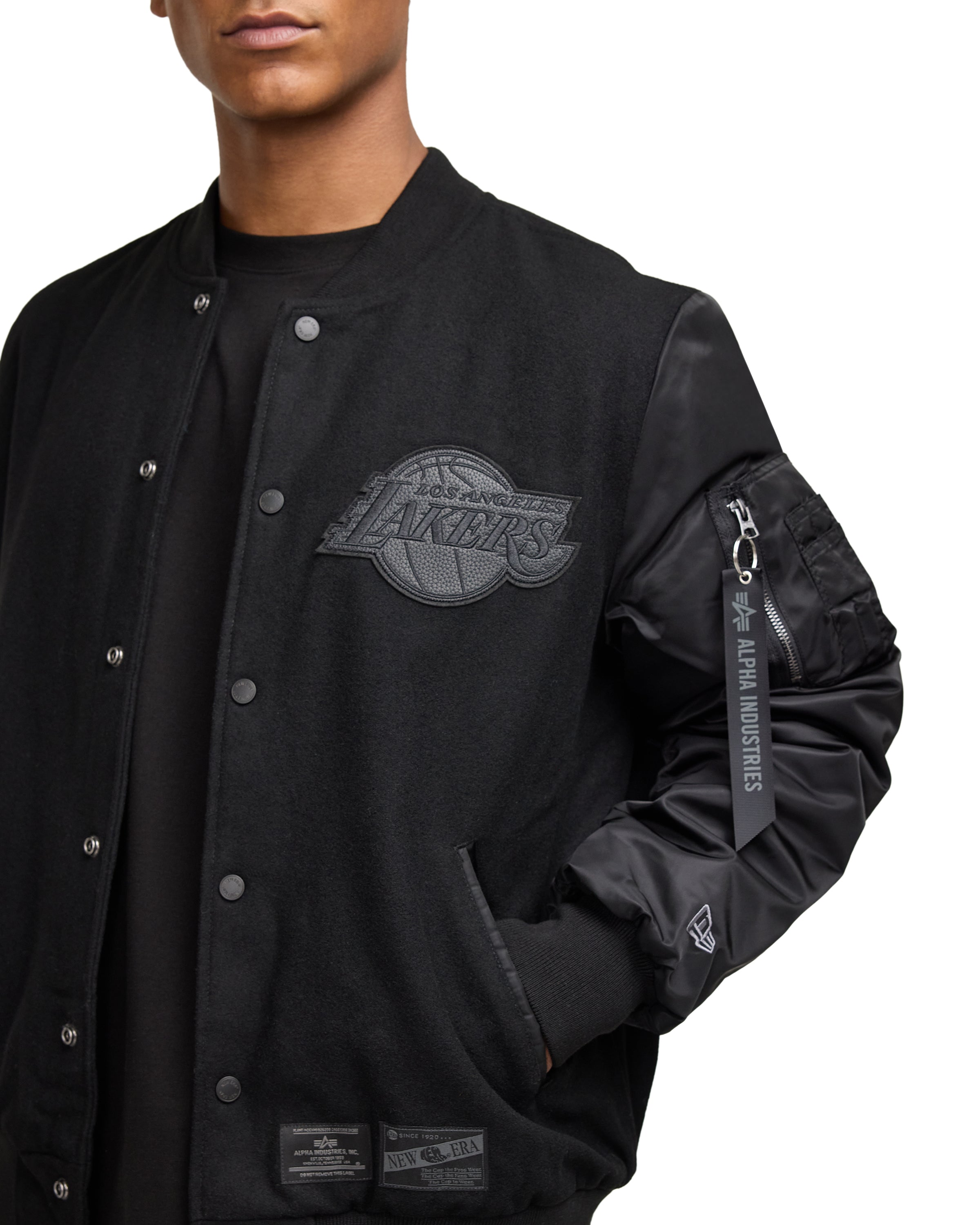 New Era Alpha Industries MA-1 Wool Varsity Jacket Black