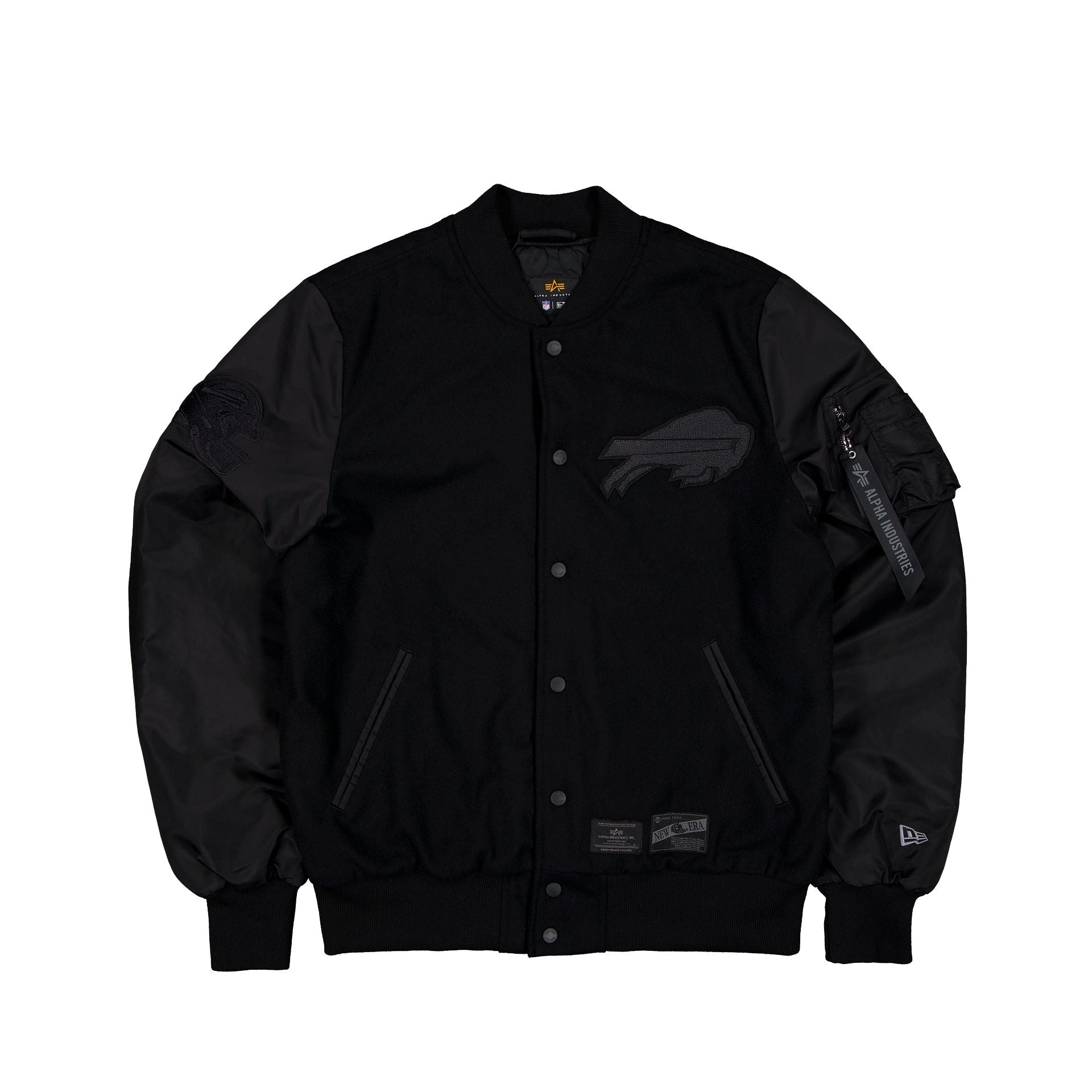 New Era Alpha Industries MA-1 Wool Varsity Jacket Black