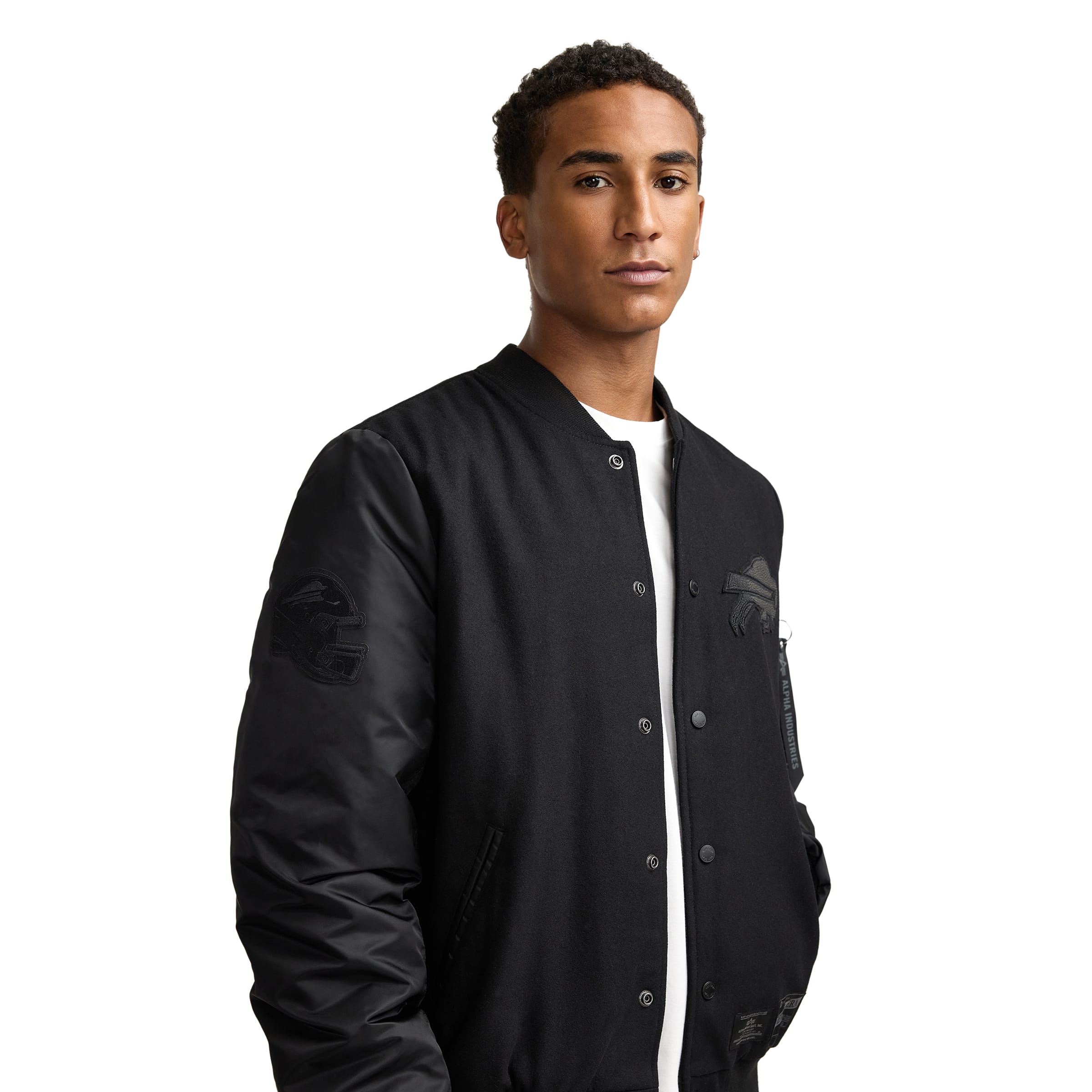 new era Alpha Industries MA-1 Wool Varsity Jacket Black