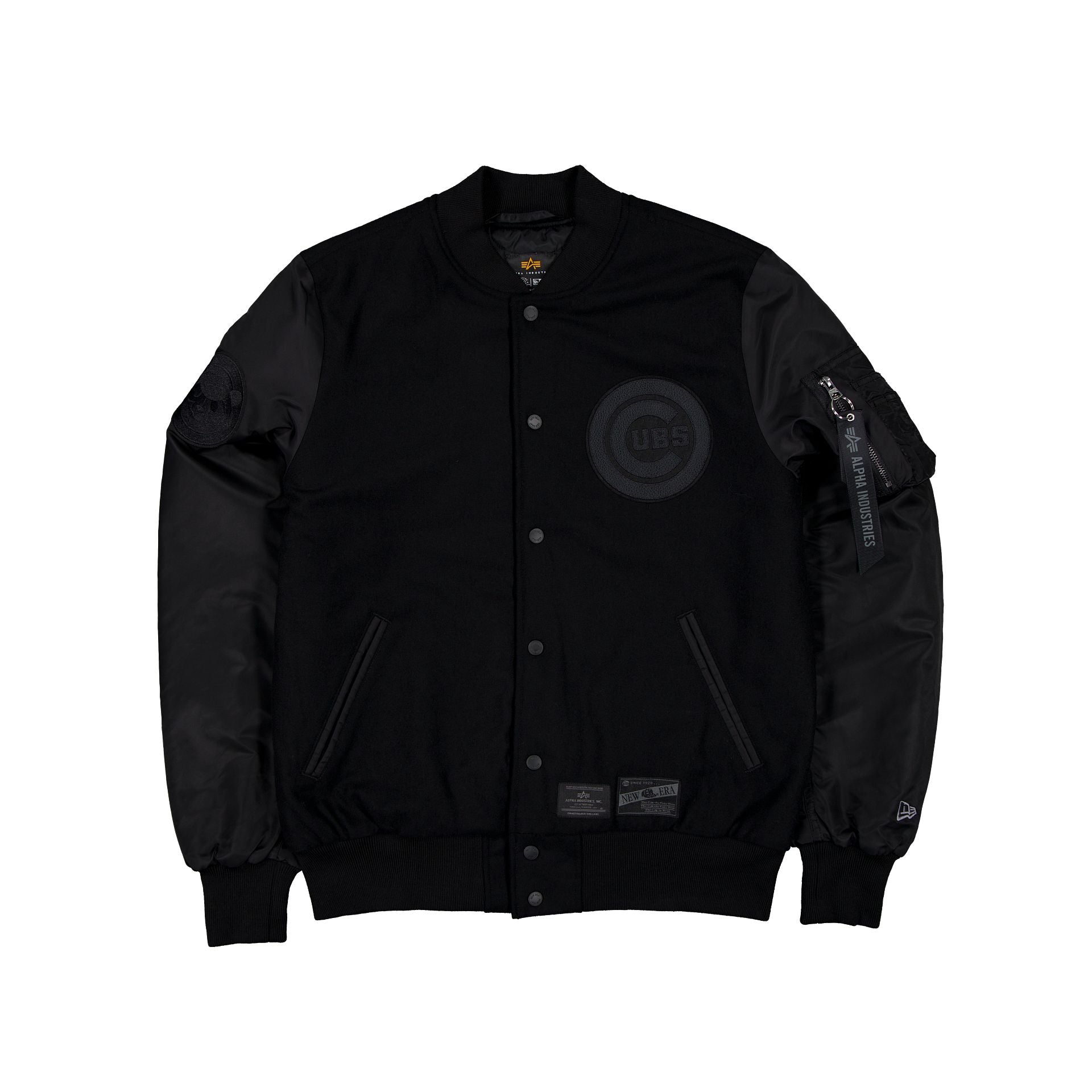 New Era Alpha Industries MA-1 Wool Varsity Jacket Black