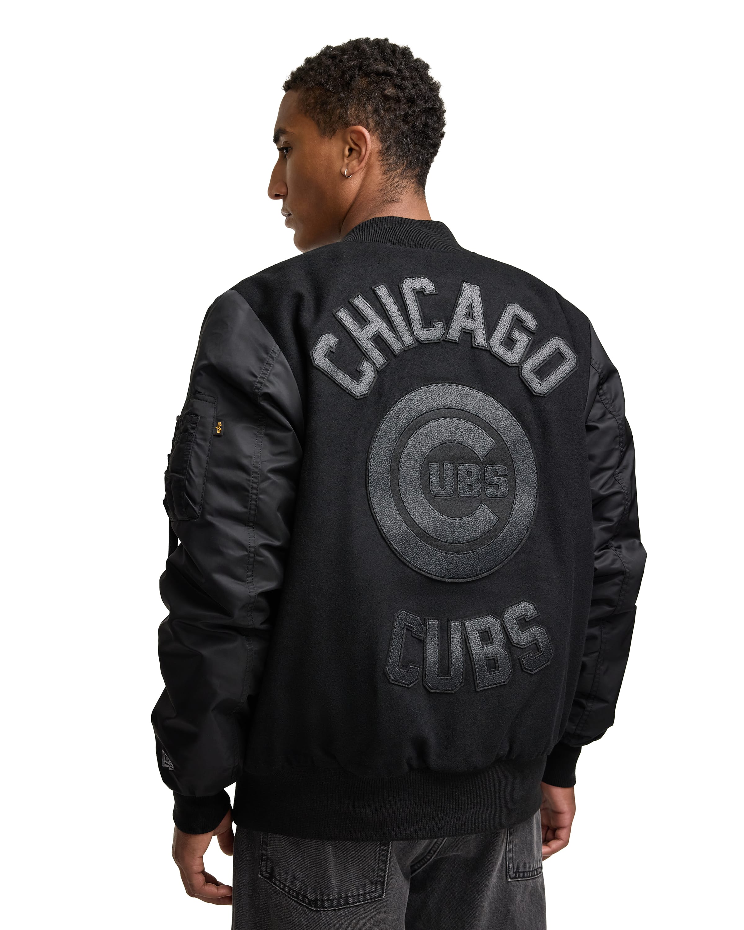 New Era Alpha Industries MA-1 Wool Varsity Jacket Black