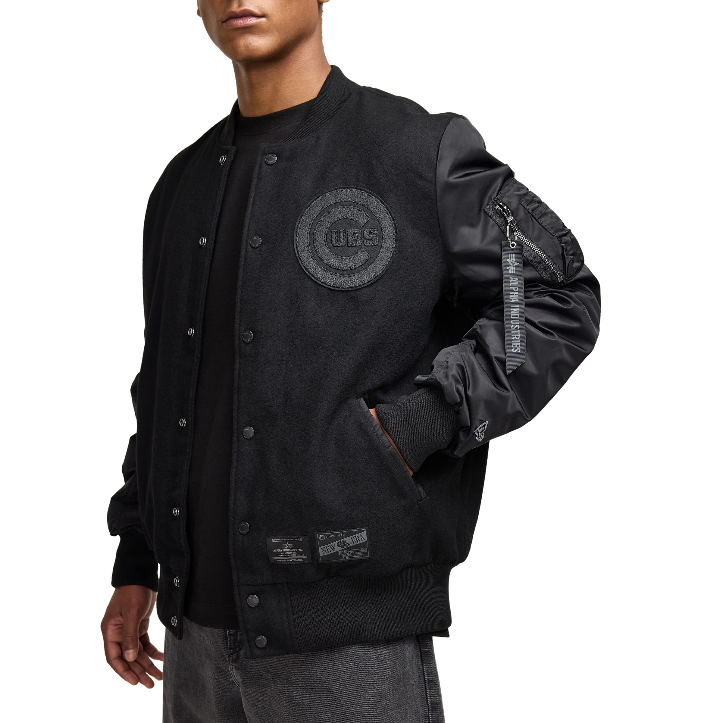 new era Alpha Industries MA-1 Wool Varsity Jacket Black