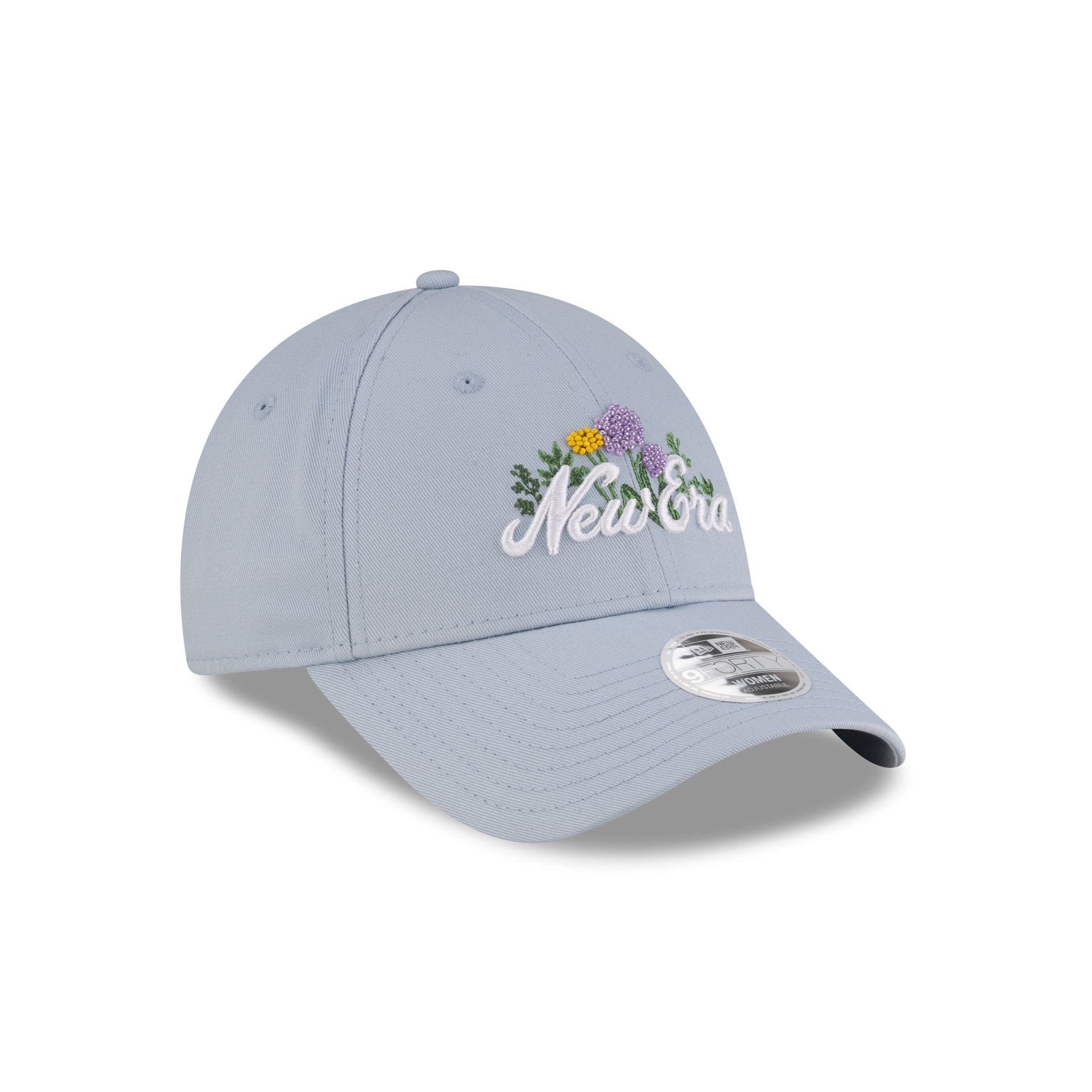 New Era Beaded Floral Pastel Blue Women's 9FORTY Adjustable
