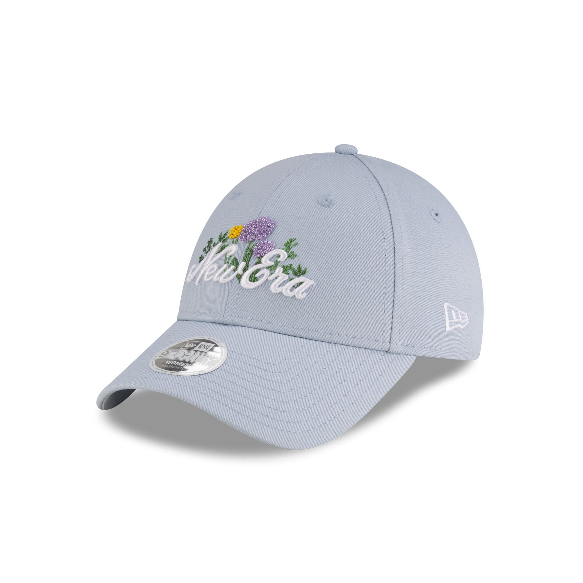new era Beaded Floral Pastel Blue Women's 9FORTY Adjustable