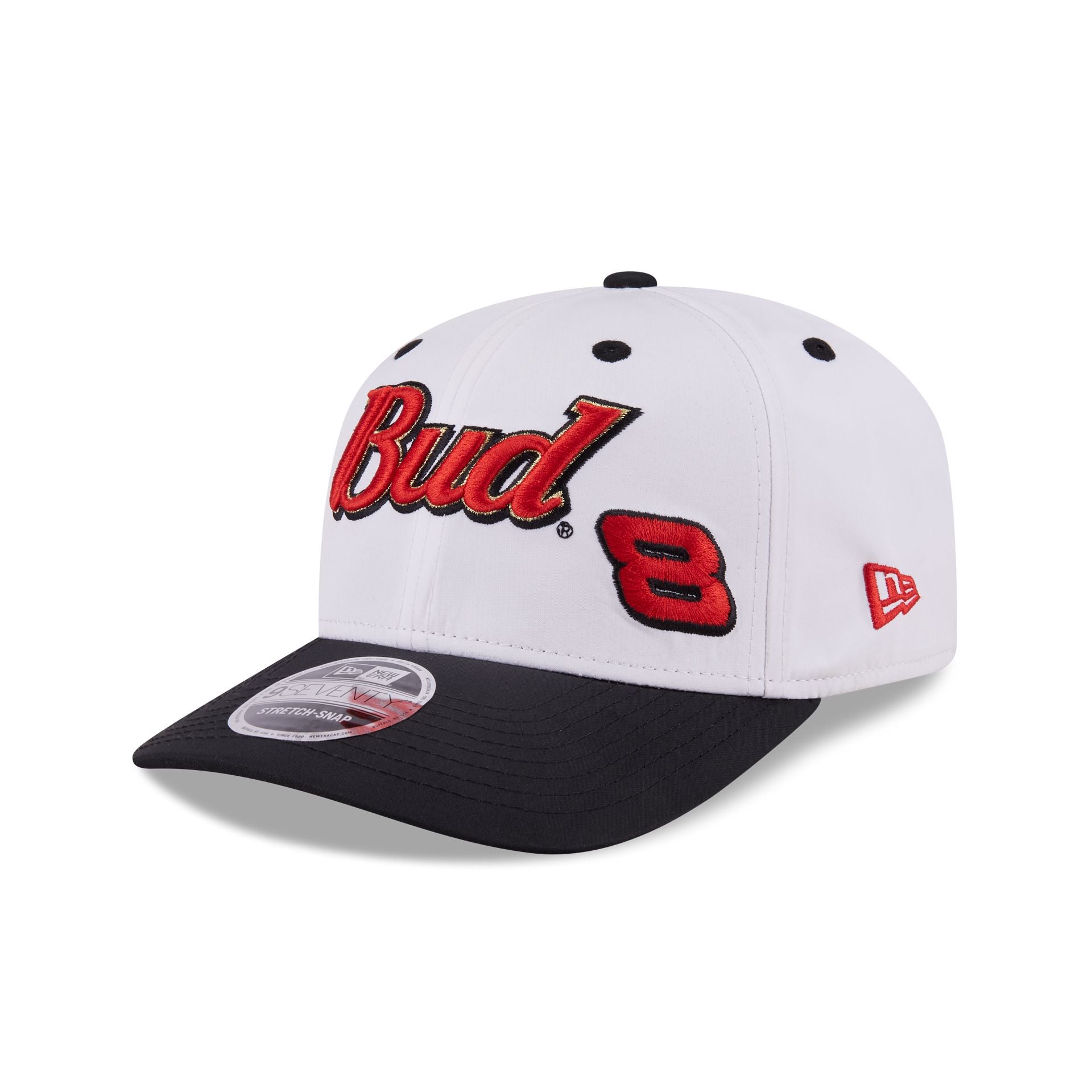 New Era Dale Earnhardt Jr. X Budweiser White 9SEVENTY Stretch-Snap