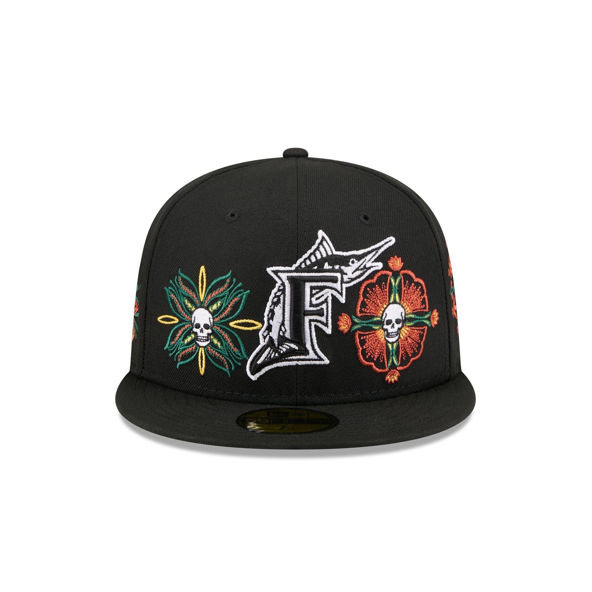 New Era Day Of The Dead Skull & Flowers 59FIFTY Fitted