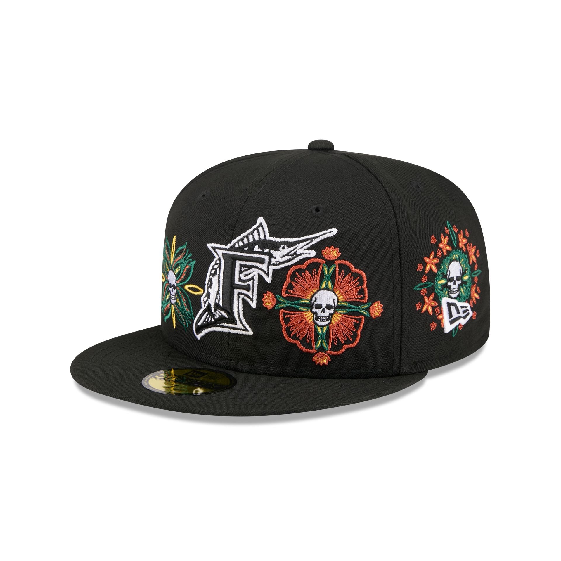 New Era Day Of The Dead Skull & Flowers 59FIFTY Fitted